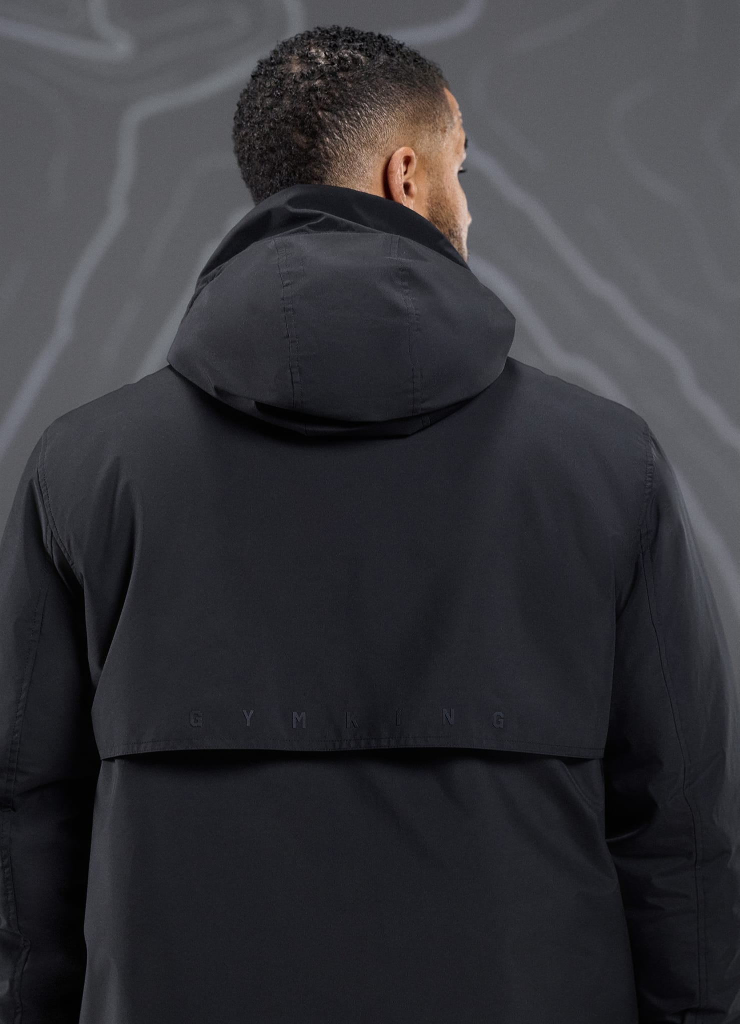 Gym King Rebellion Storm Mid-Length Parka - Black