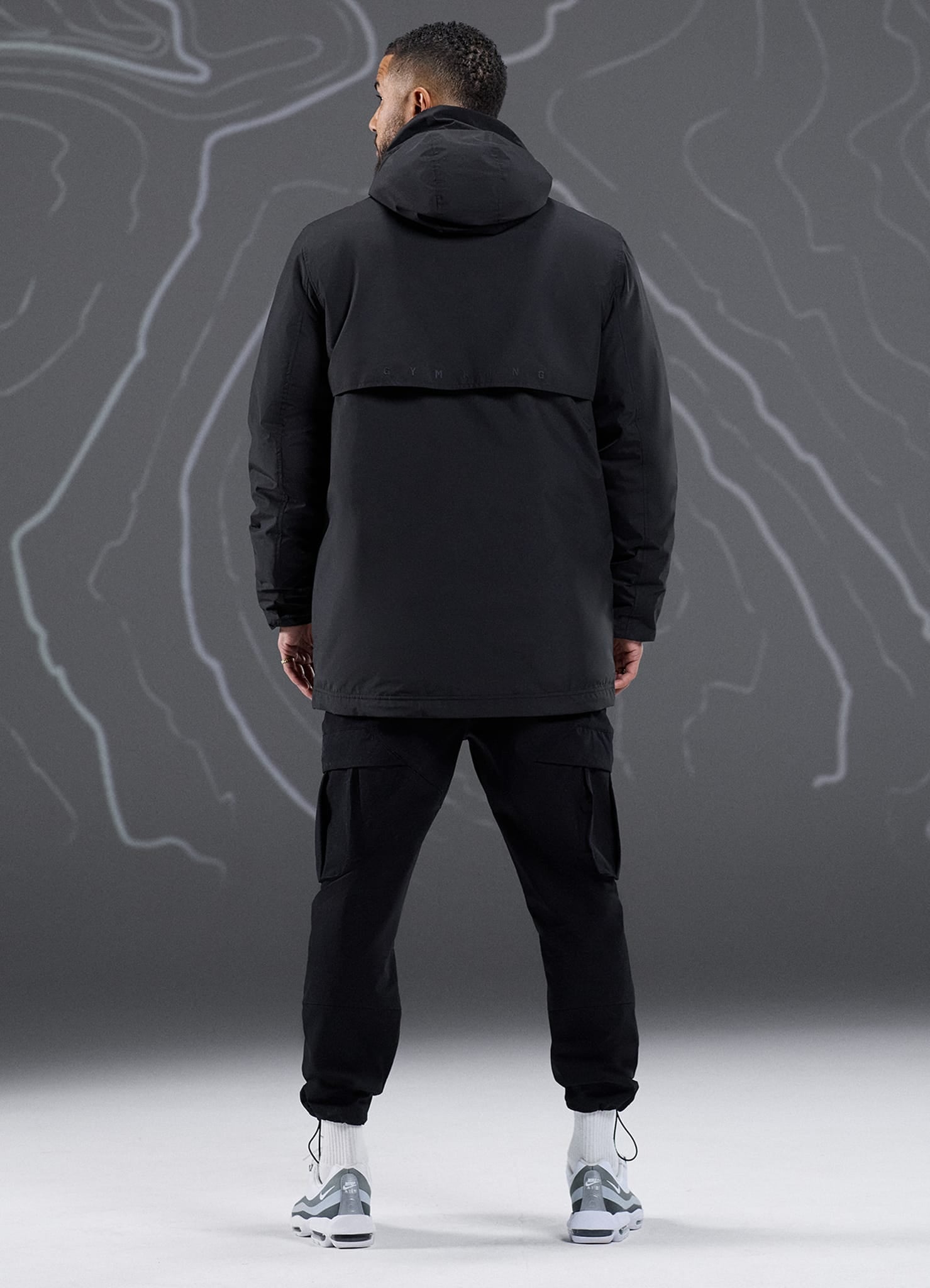 Gym King Rebellion Storm Mid-Length Parka - Black