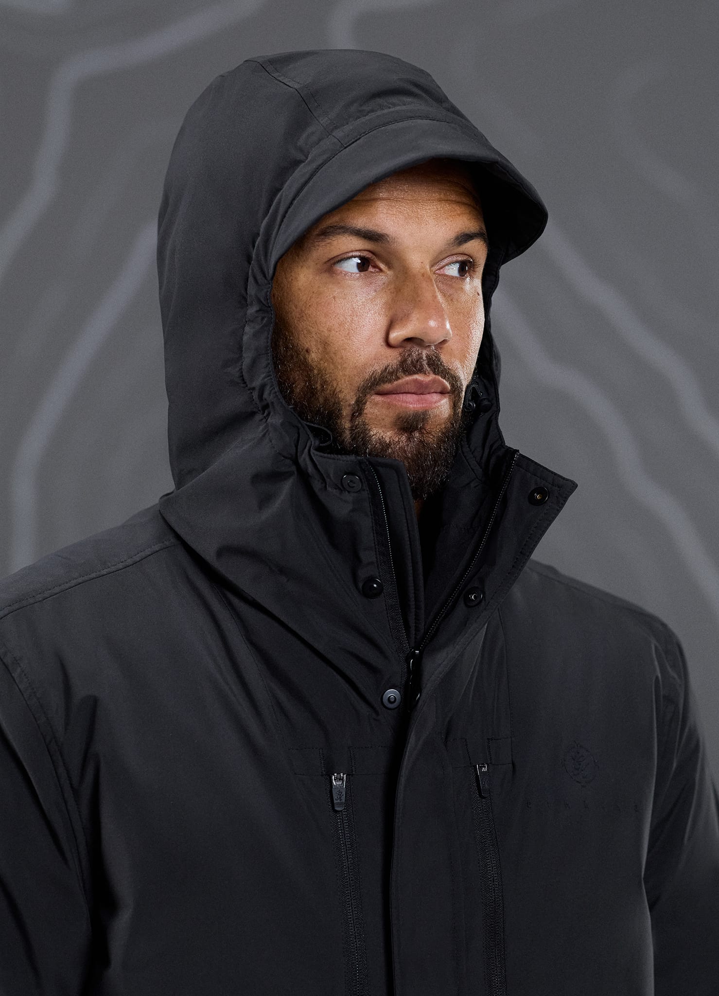 Gym King Rebellion Storm Mid-Length Parka - Black