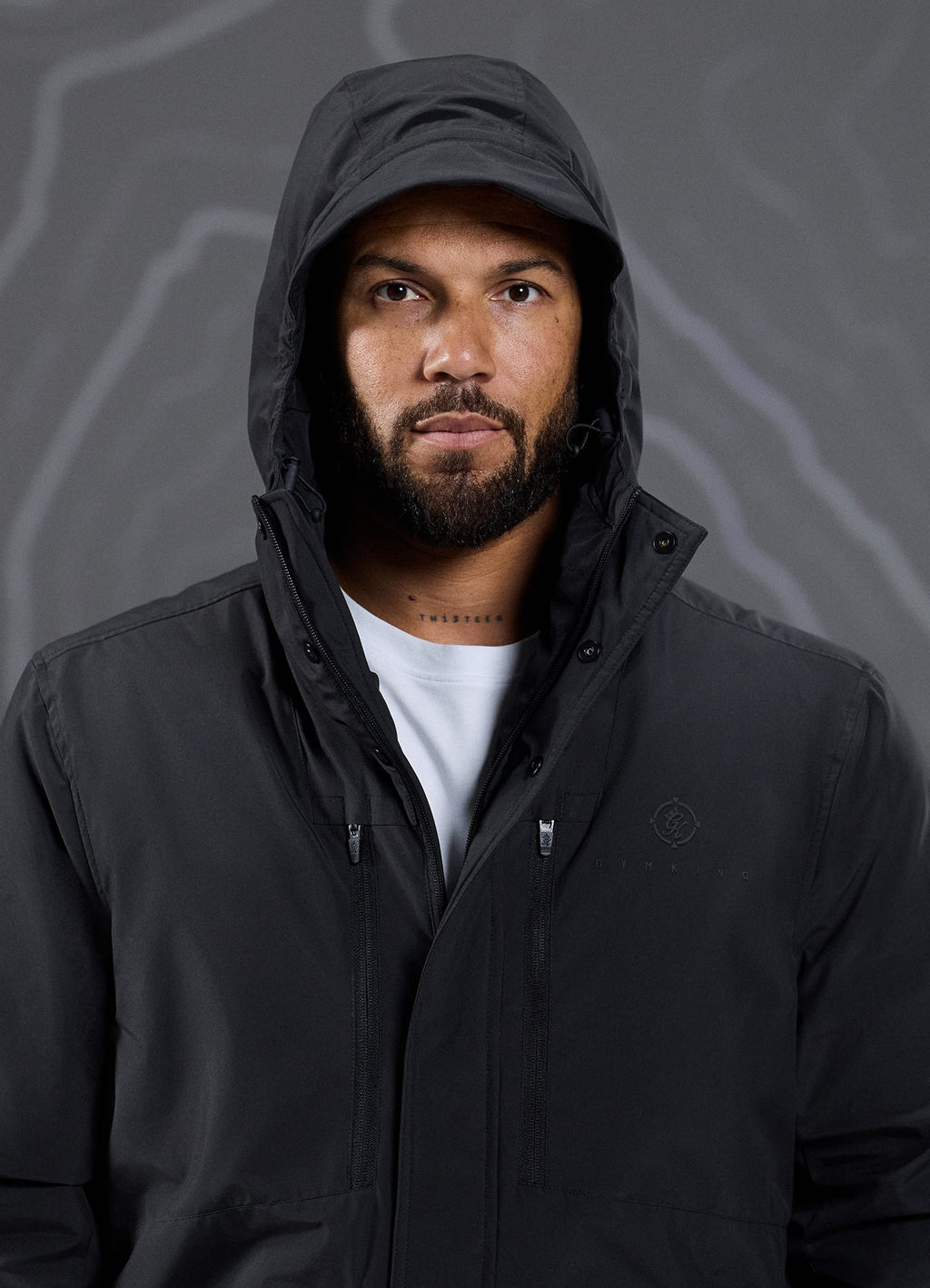 Gym King Rebellion Storm Mid-Length Parka - Black