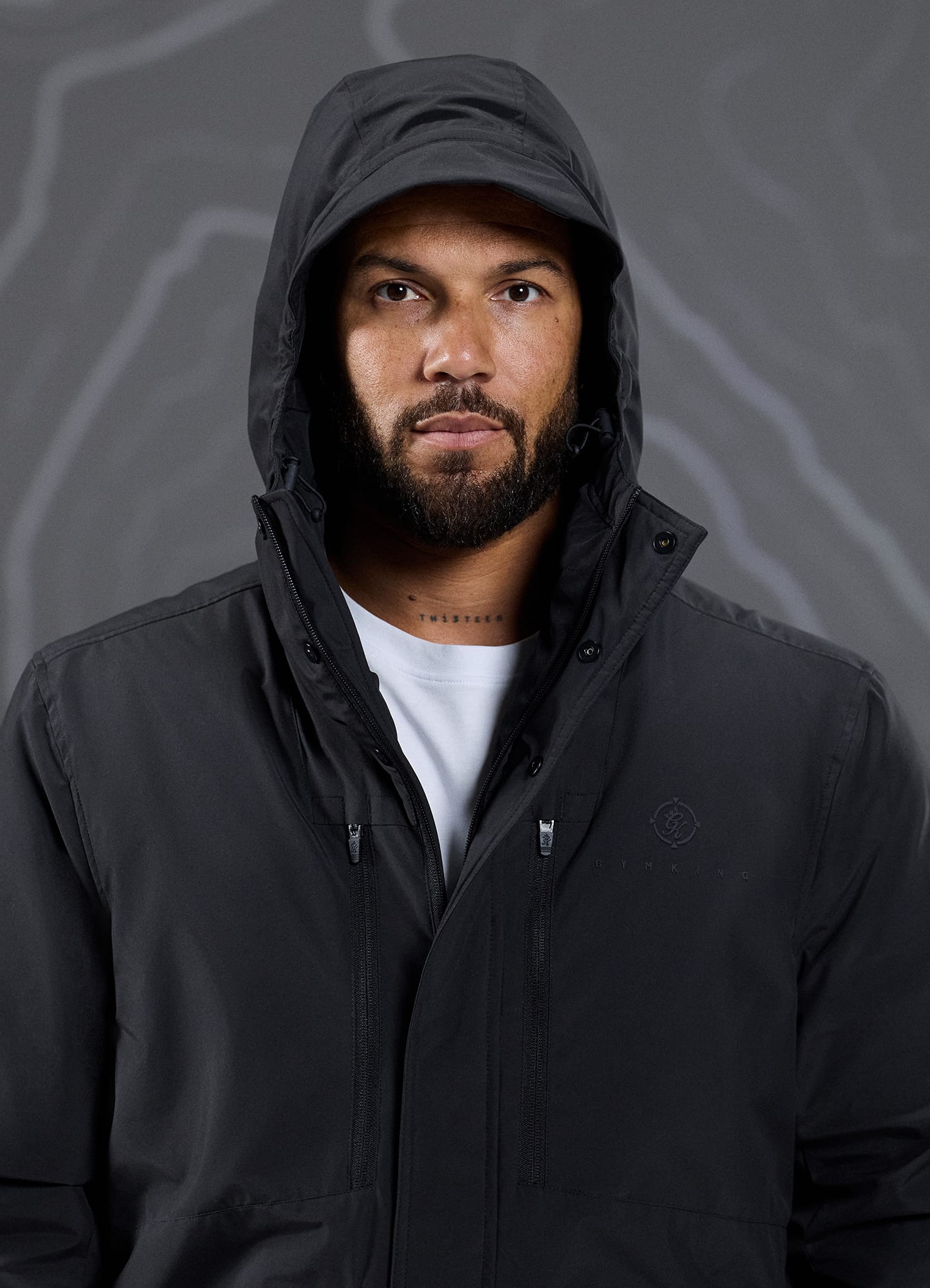 Gym King Rebellion Storm Mid-Length Parka - Black
