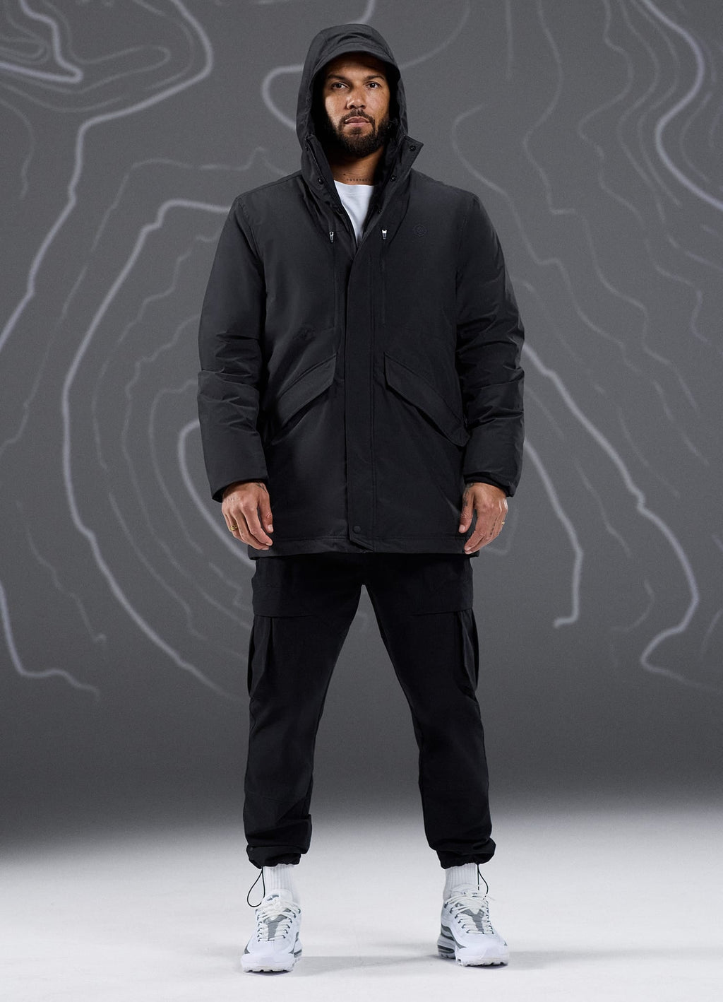 Gym King Rebellion Storm Mid-Length Parka - Black