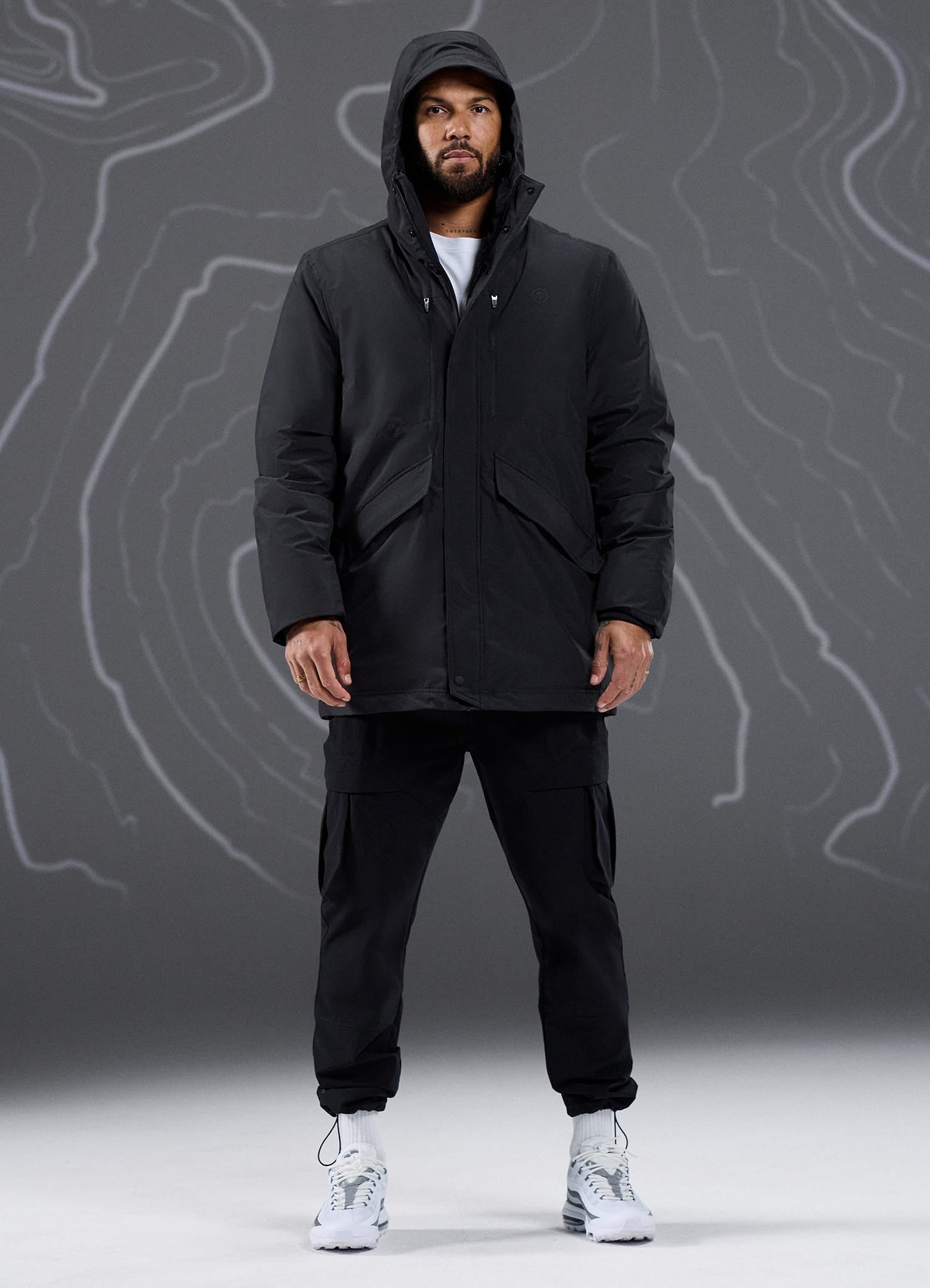 Gym King Rebellion Storm Mid-Length Parka - Black