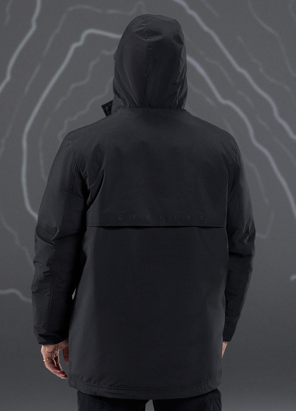 Gym King Rebellion Storm Mid-Length Parka - Black