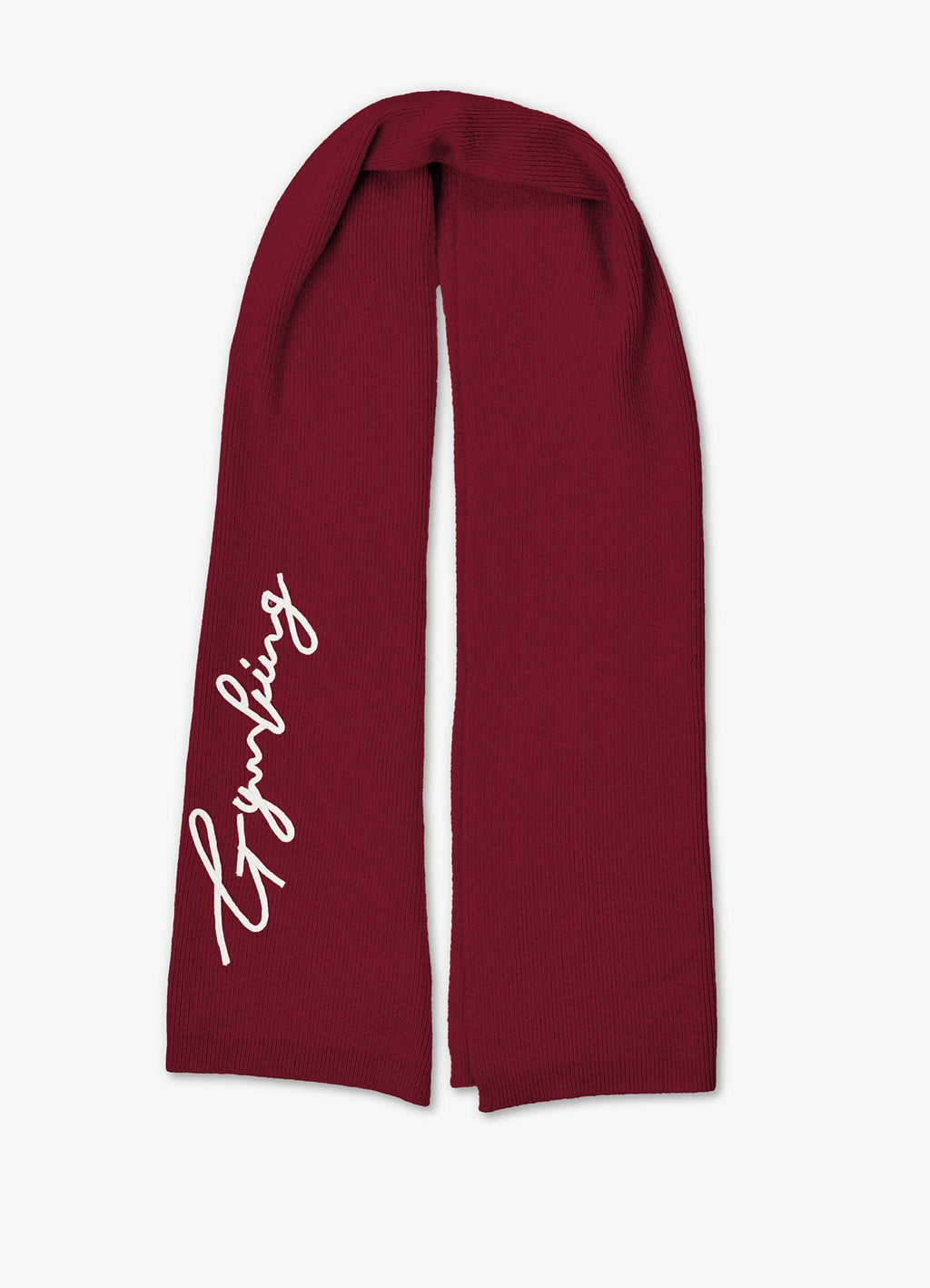 Gym King Script Rib Knit Scarf - Fig