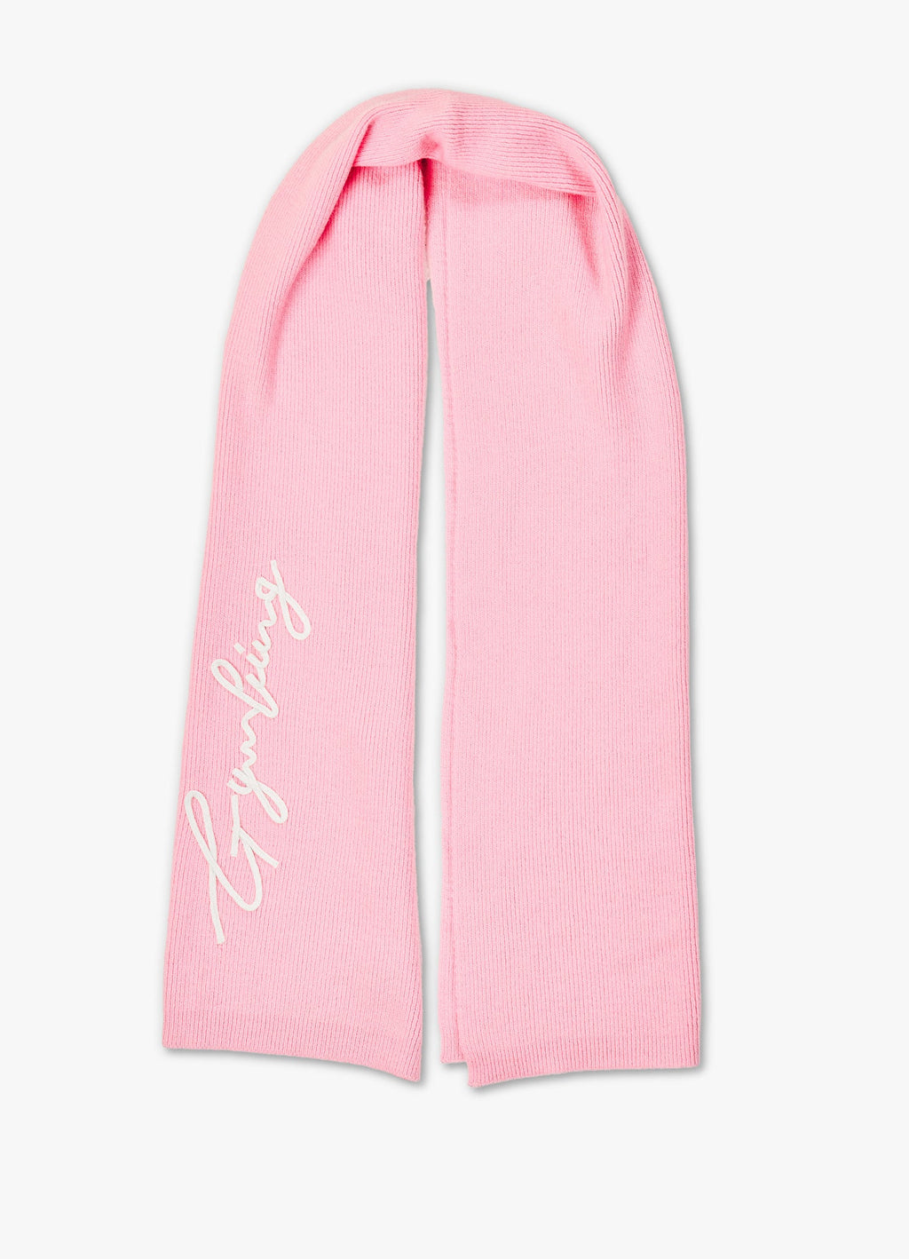 Gym King Script Rib Knit Scarf - Candy Pink