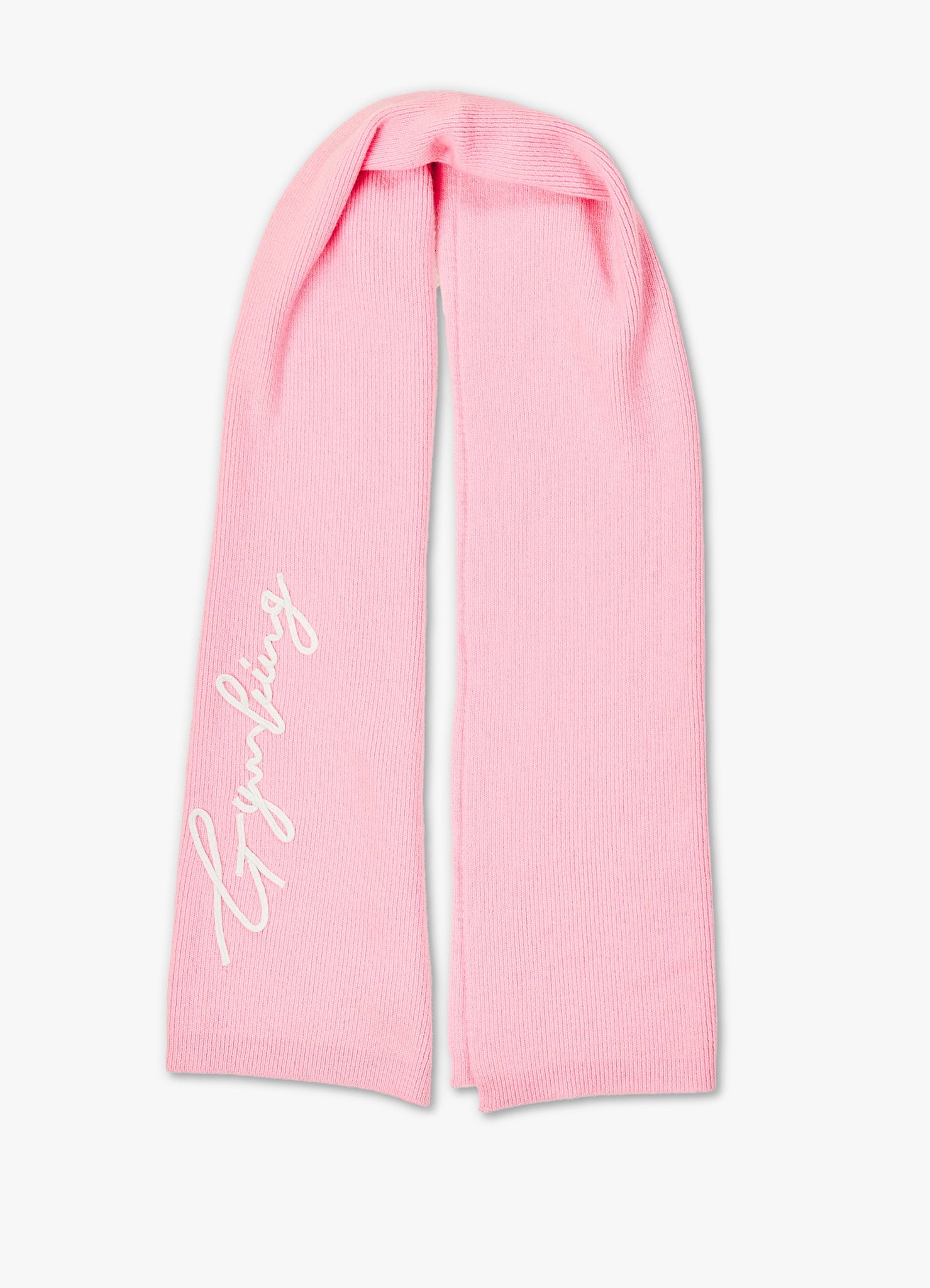 Gym King Script Rib Knit Scarf - Candy Pink