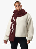 Gym King Script Rib Knit Scarf - Fig