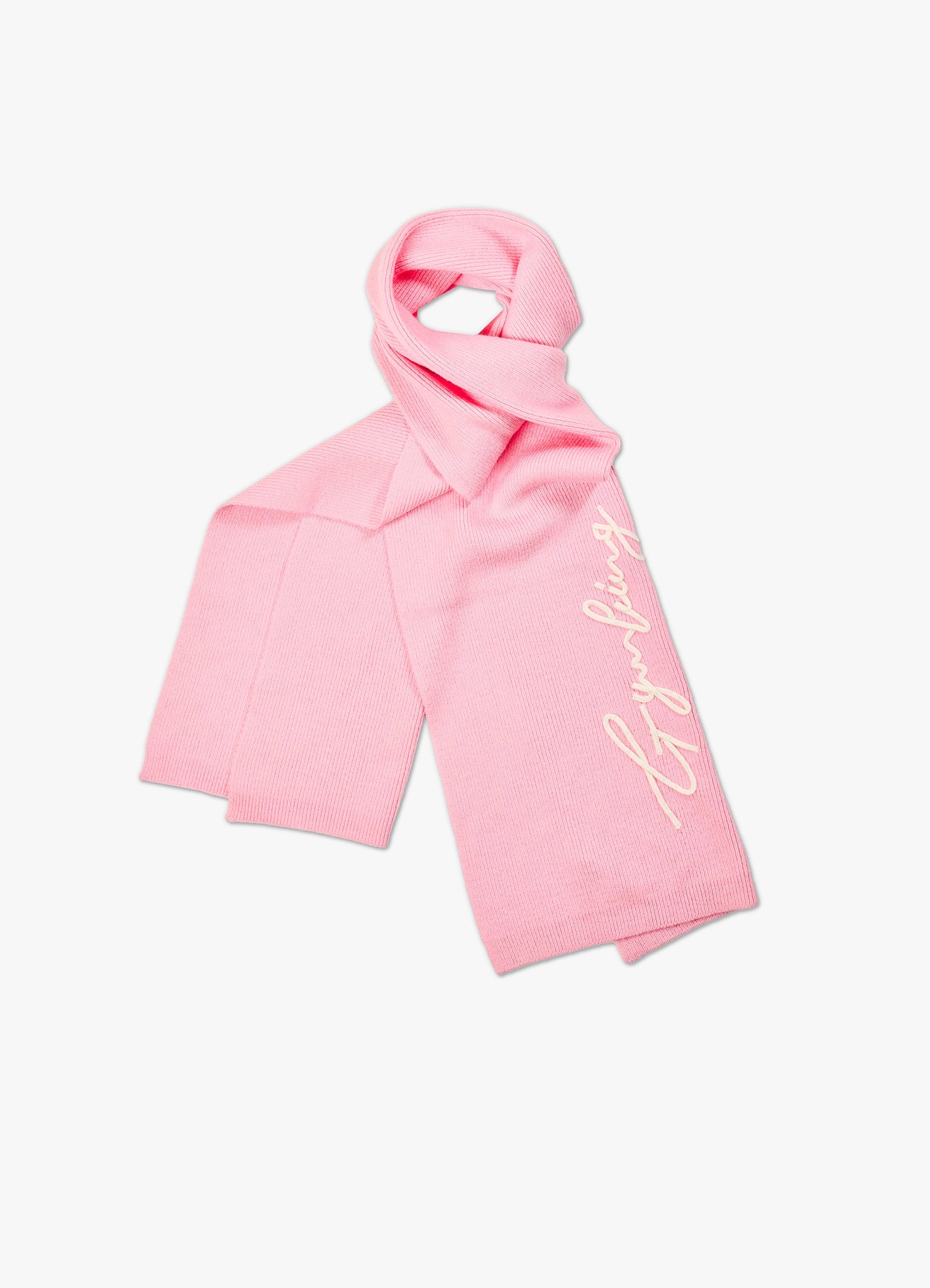 Gym King Script Rib Knit Scarf - Candy Pink