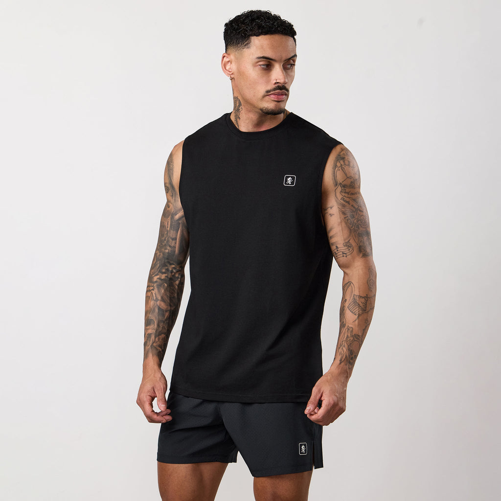 Gym King Apex Jersey Vest - Black