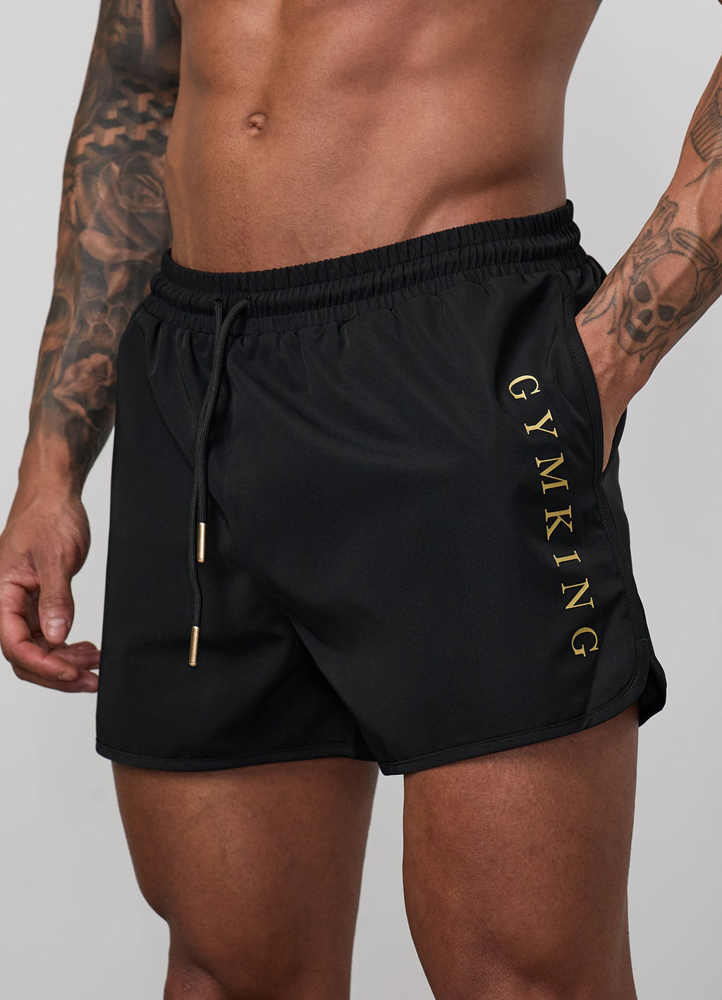 Gym King Blaze 3" Swimshort - Black/Gold