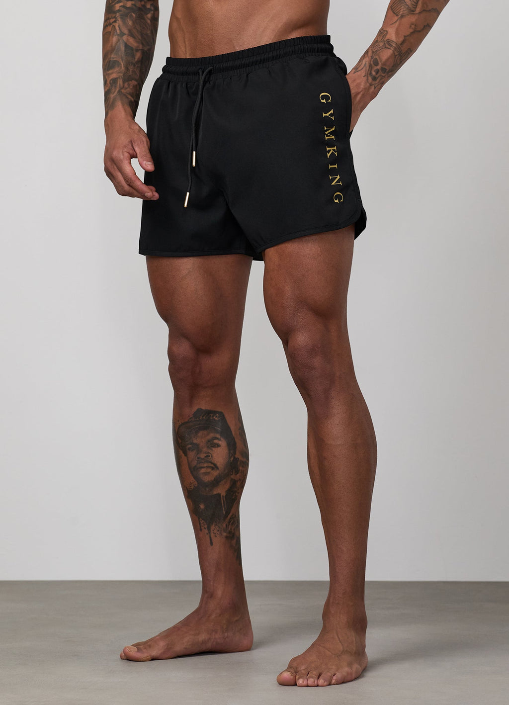 Gym King Blaze 3" Swimshort - Black/Gold