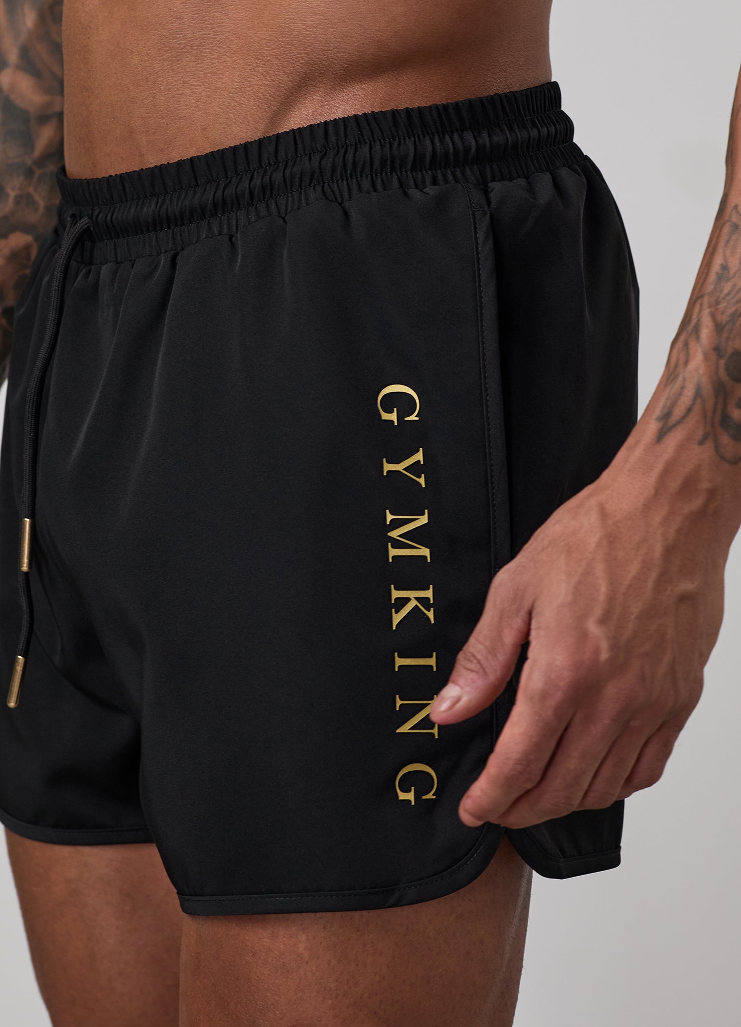 Gym King Blaze 3" Swimshort - Black/Gold