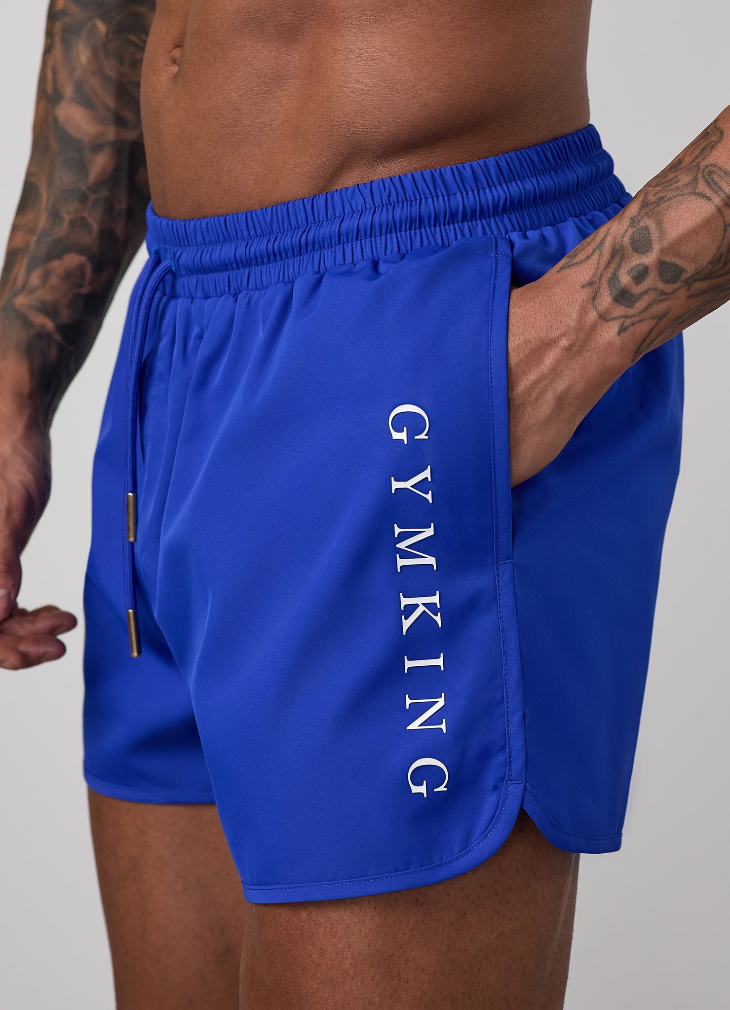 Gym King Blaze 3" Swimshort - Sonic Blue/White