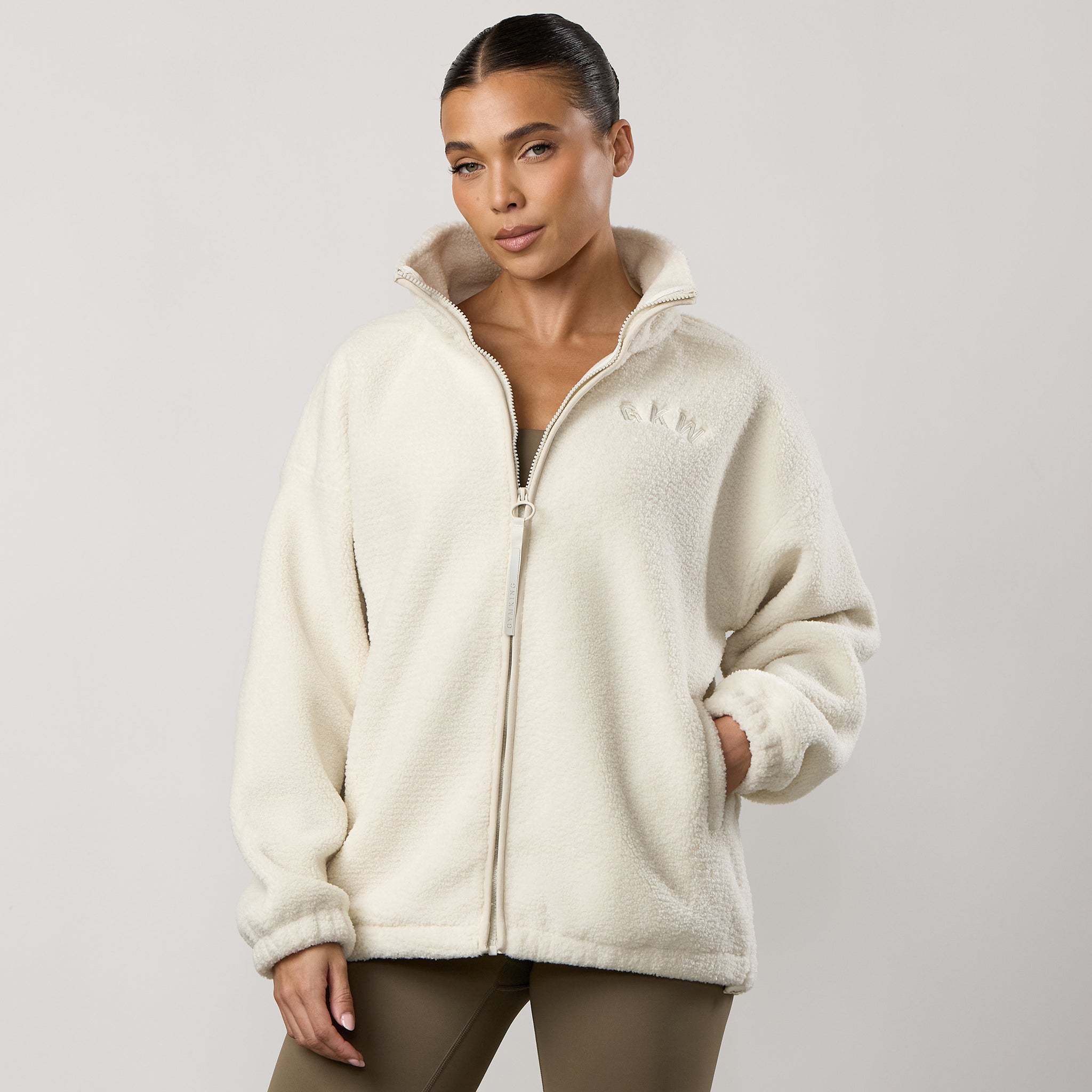 Gym King Borg Full Zip - Cream
