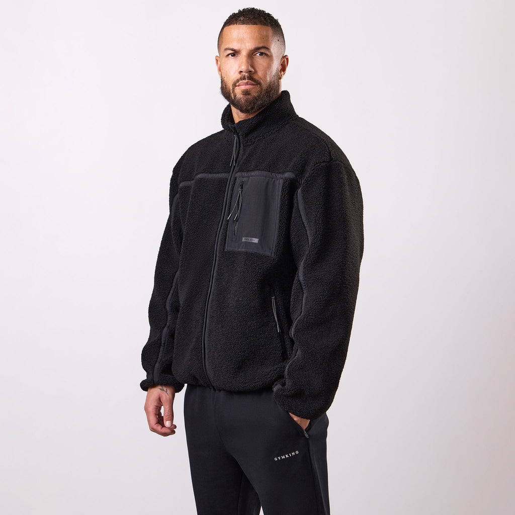 Gym King Borg Funnel Jacket - Black