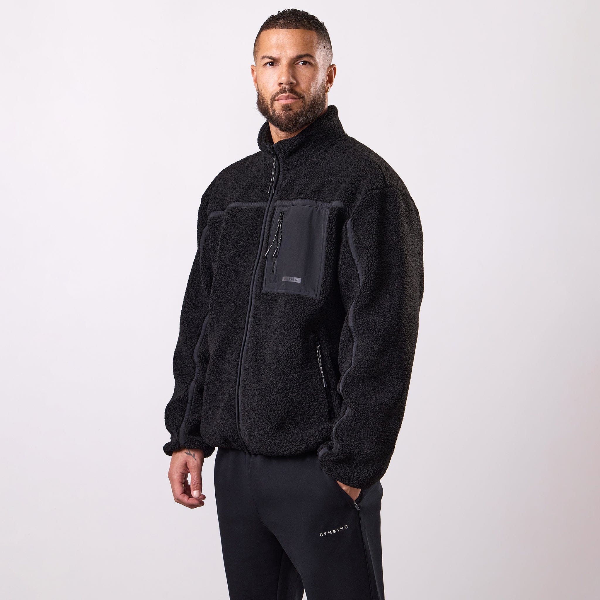 Gym King Borg Funnel Jacket - Black