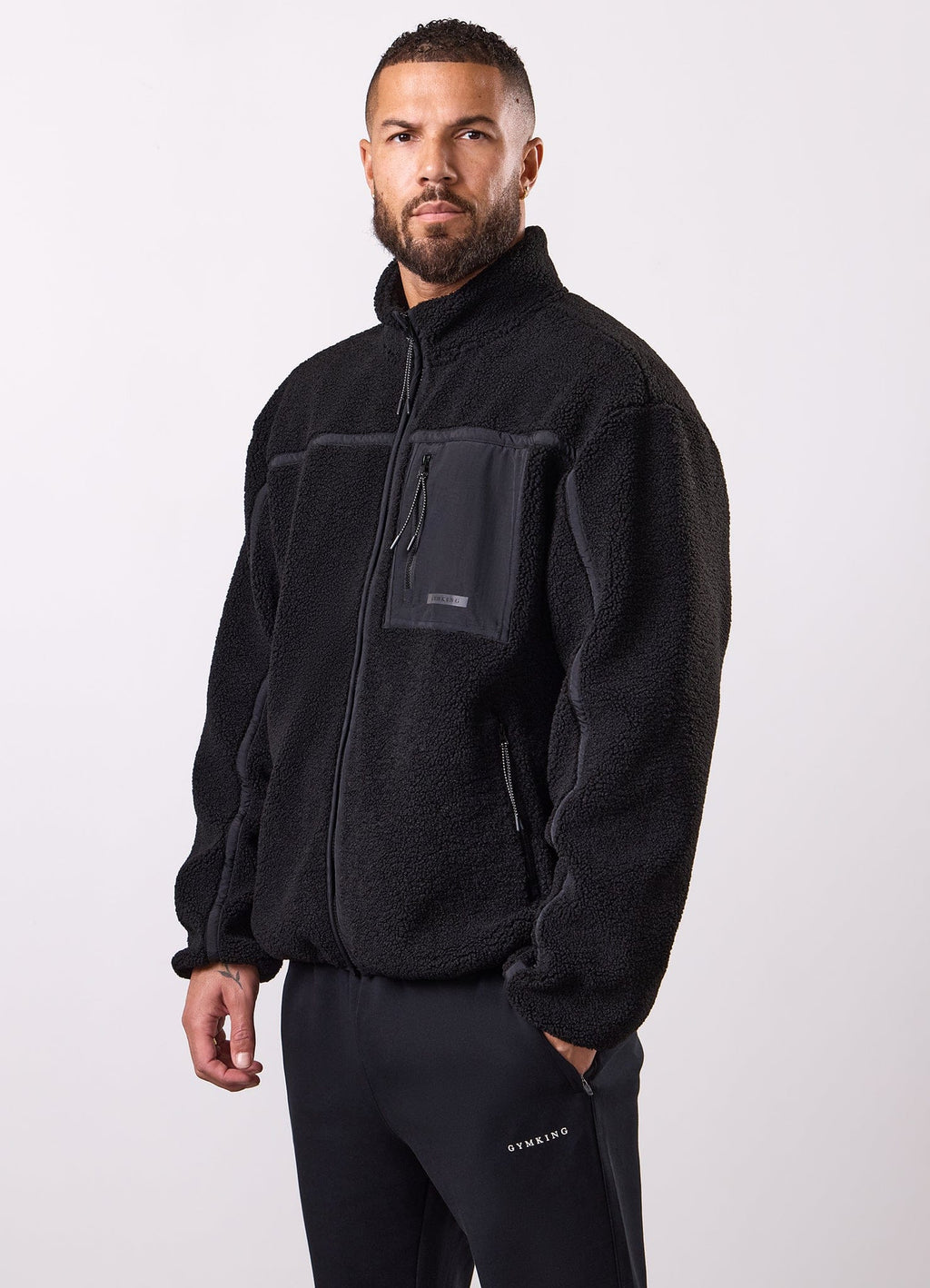 Gym King Borg Funnel Jacket - Black