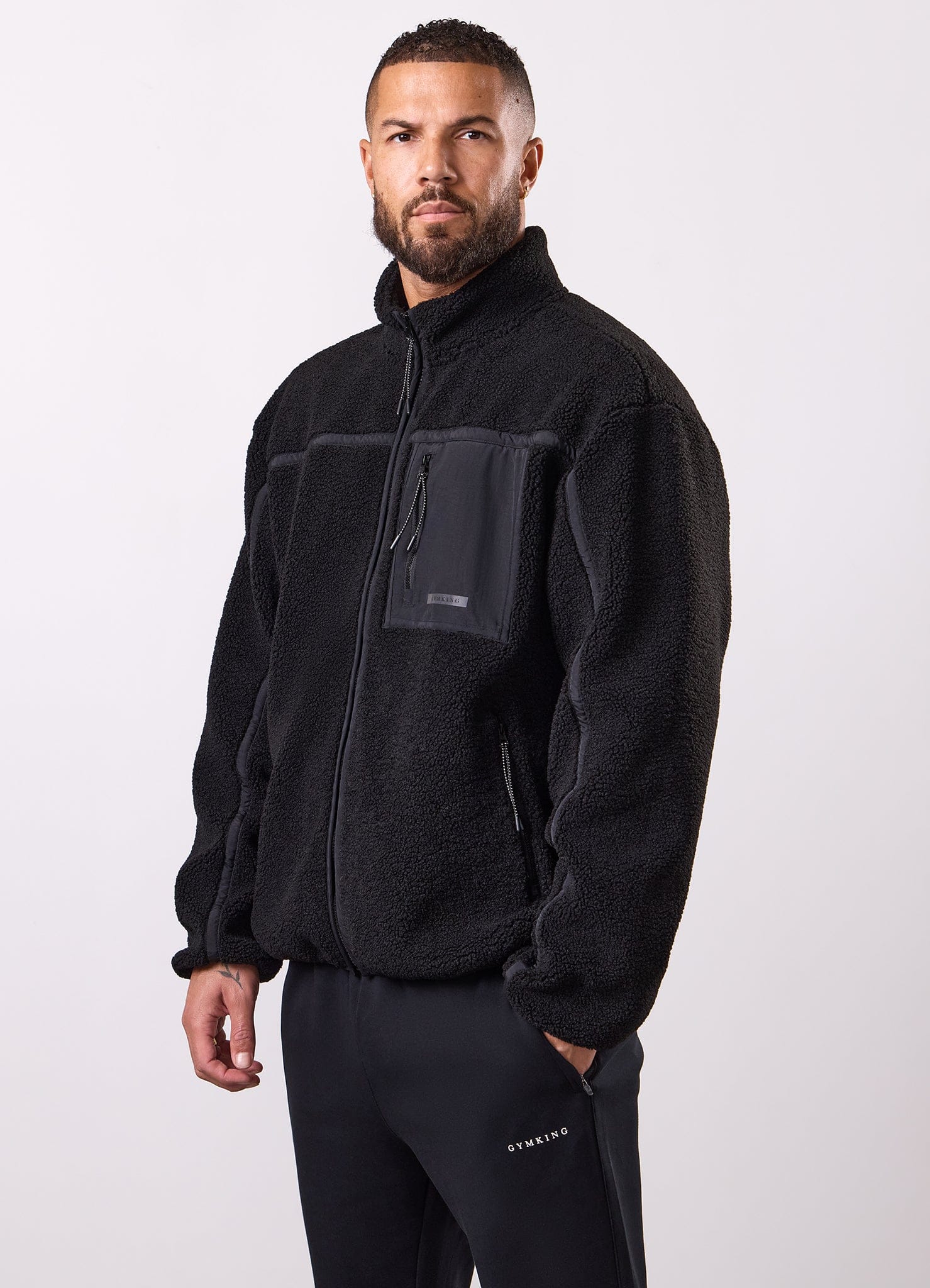 Gym King Borg Funnel Jacket - Black