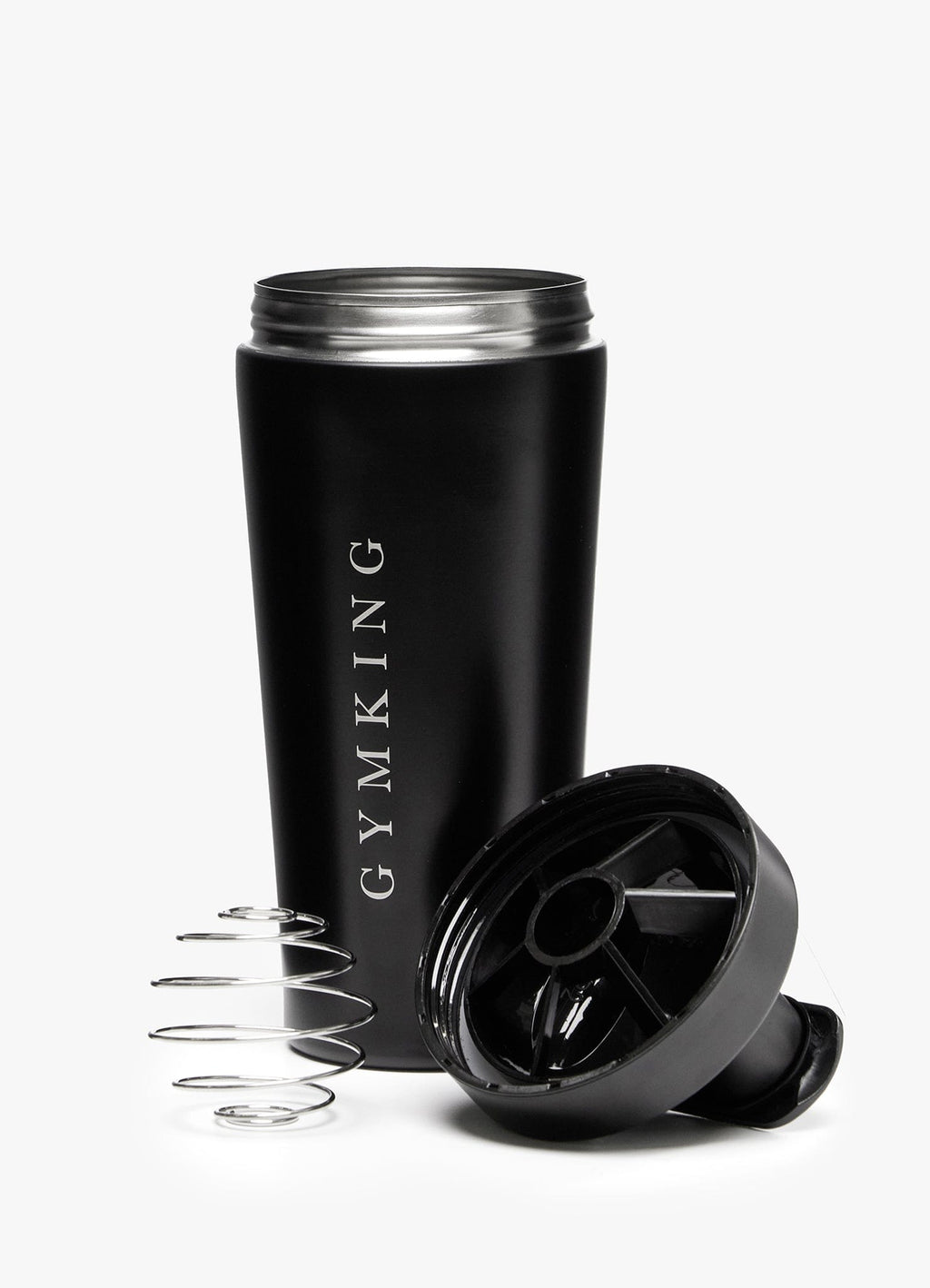 Gym King Stainless Steel Linear Protein Shaker - Black