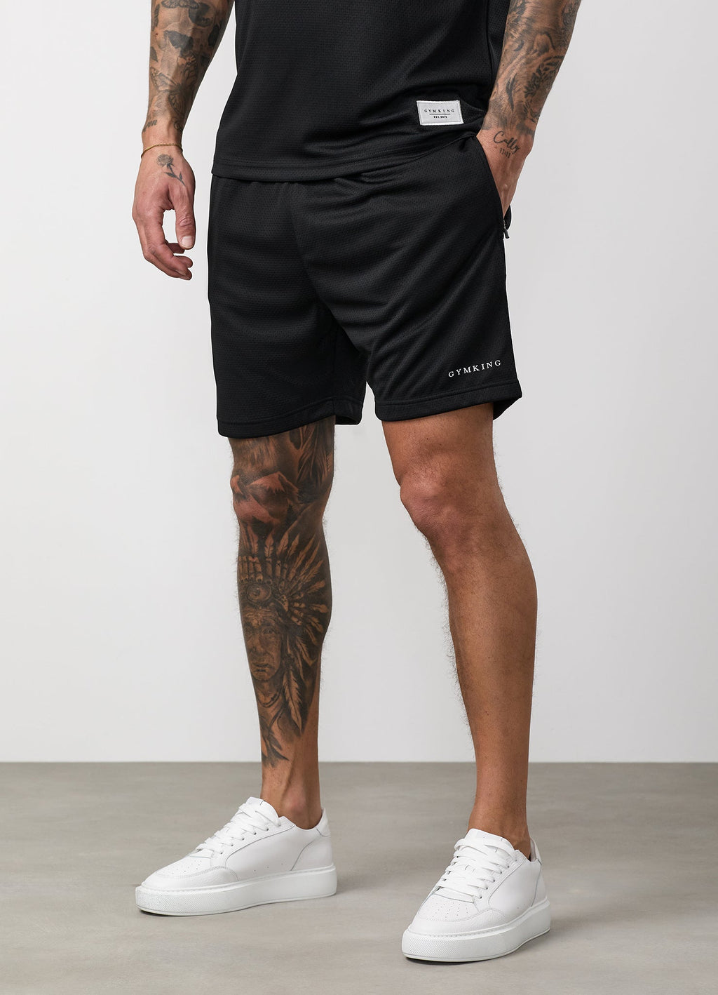 Gym King Brooklyn Mesh Short - Black/White