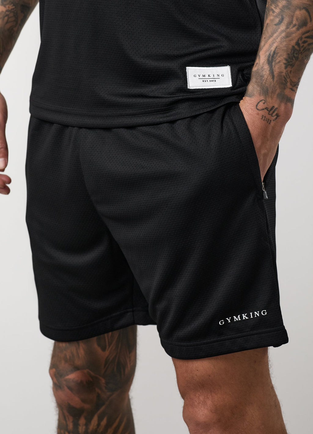 Gym King Brooklyn Mesh Short - Black/White