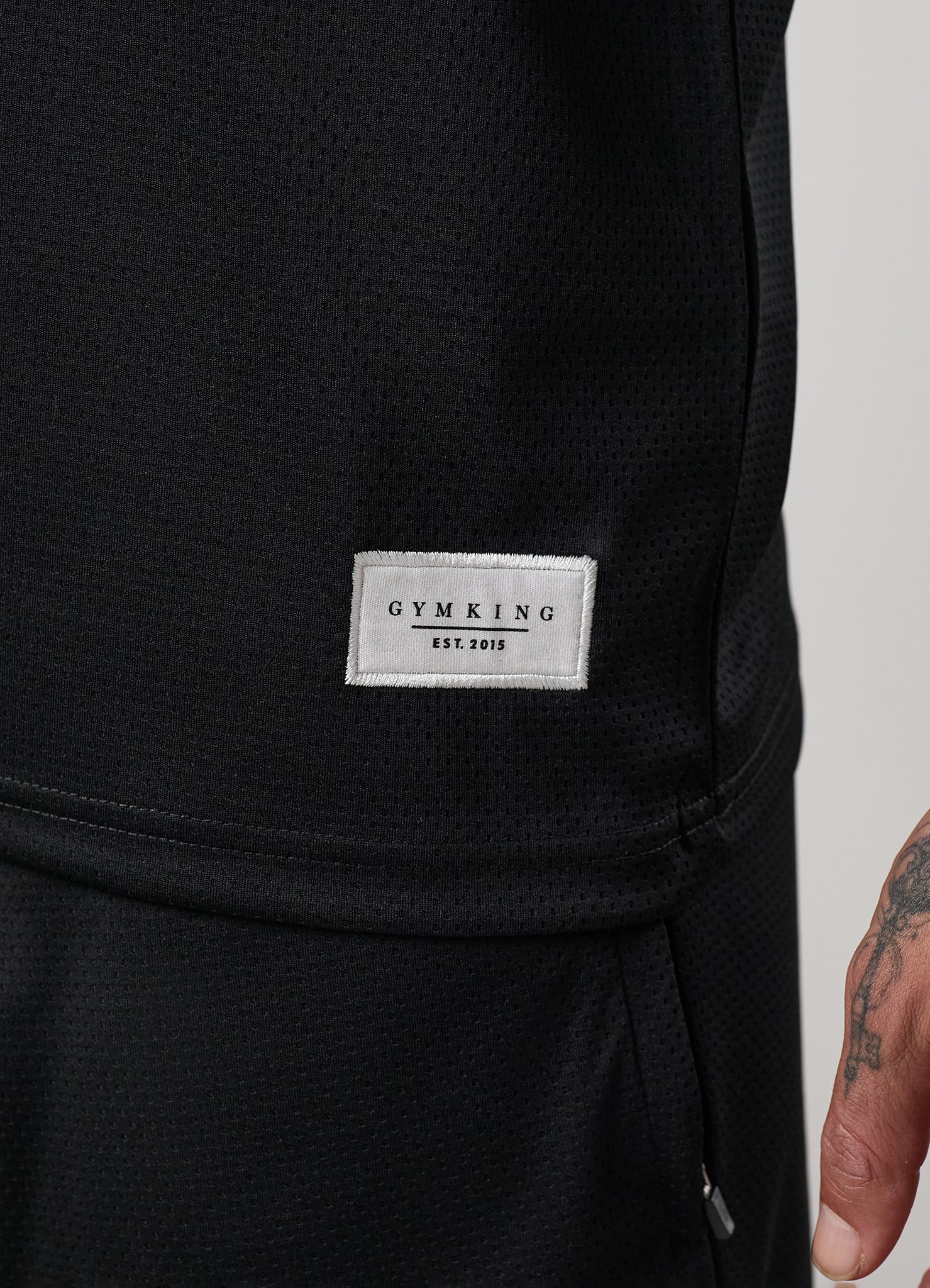 Gym King Brooklyn Mesh Vest - Black/White