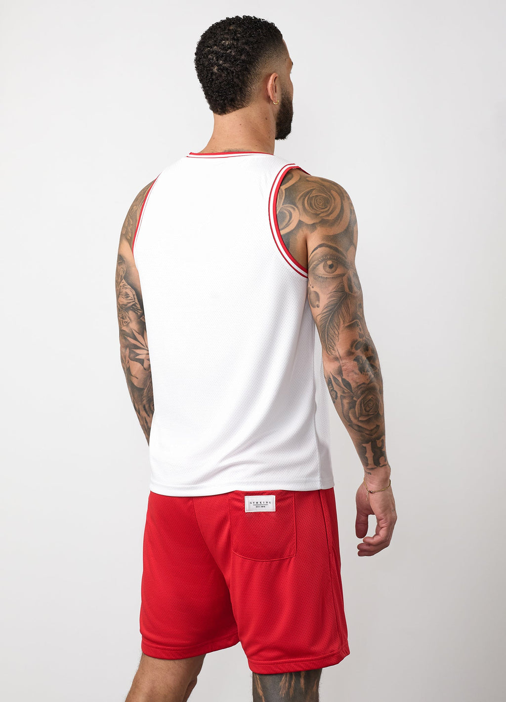 Gym King Brooklyn Mesh Vest - Salsa/White