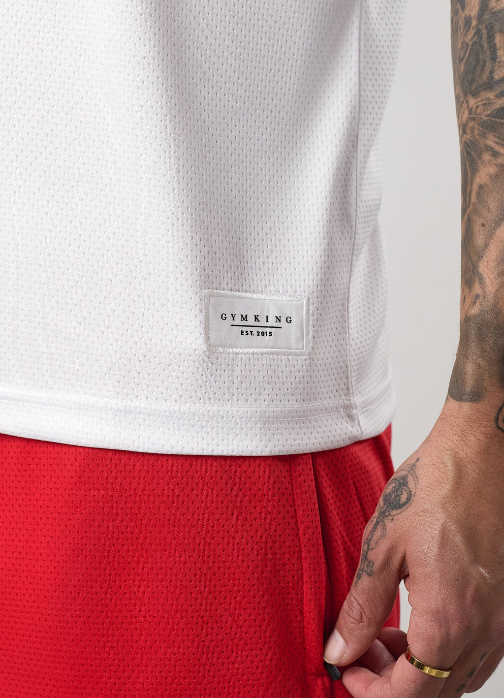 Gym King Brooklyn Mesh Vest - Salsa/White