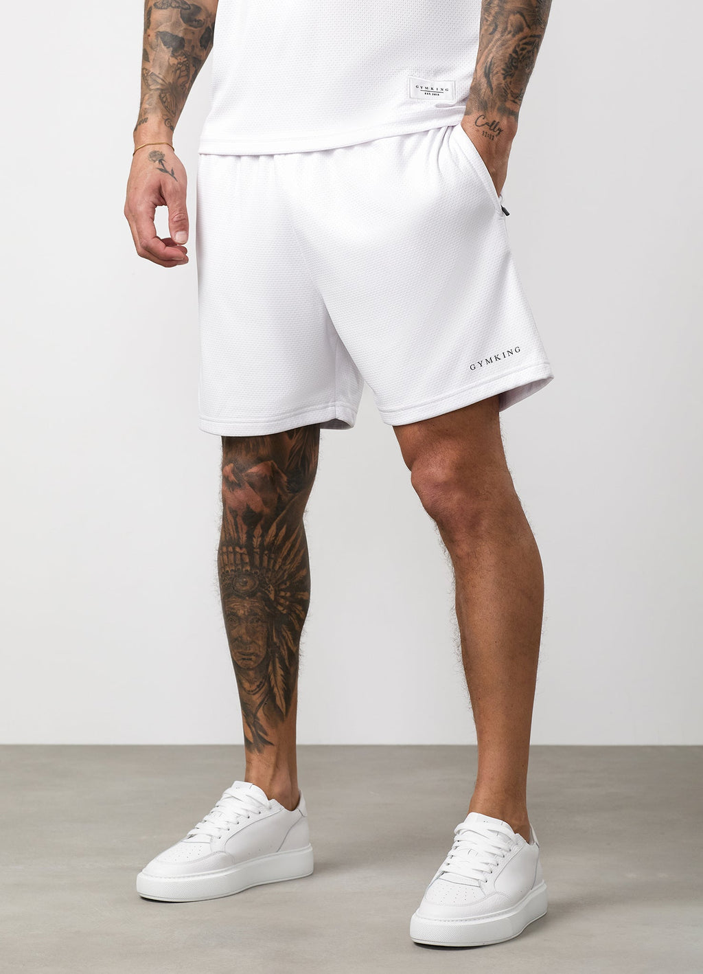 Gym King Brooklyn Mesh Short - White/Black