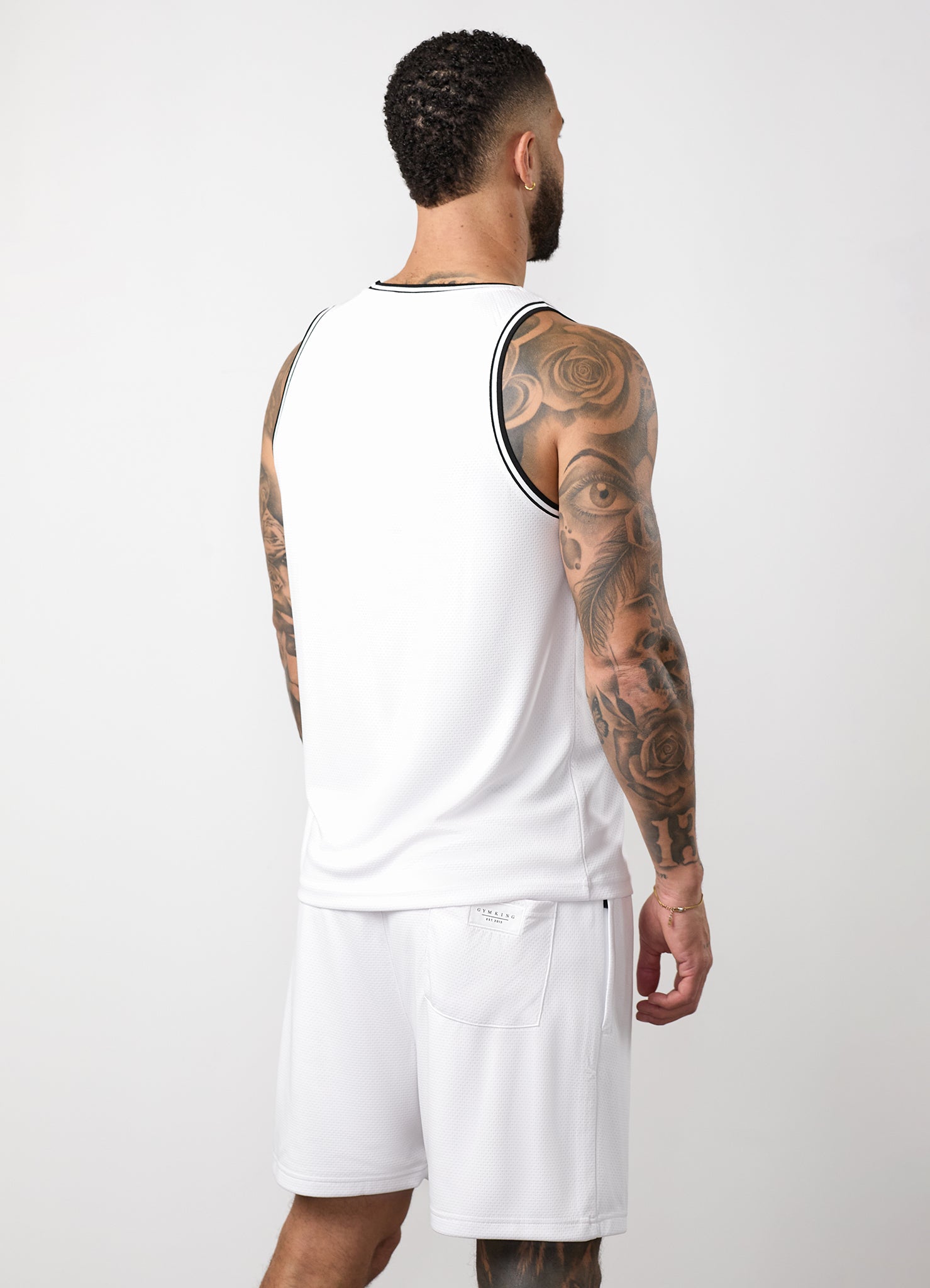 Gym King Brooklyn Mesh Vest - White/Black