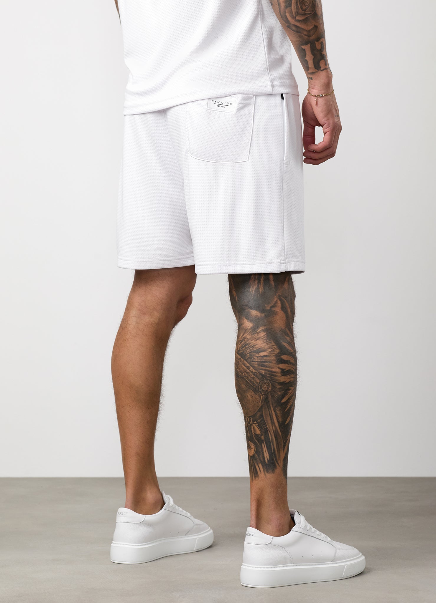 Gym King Brooklyn Mesh Short - White/Black