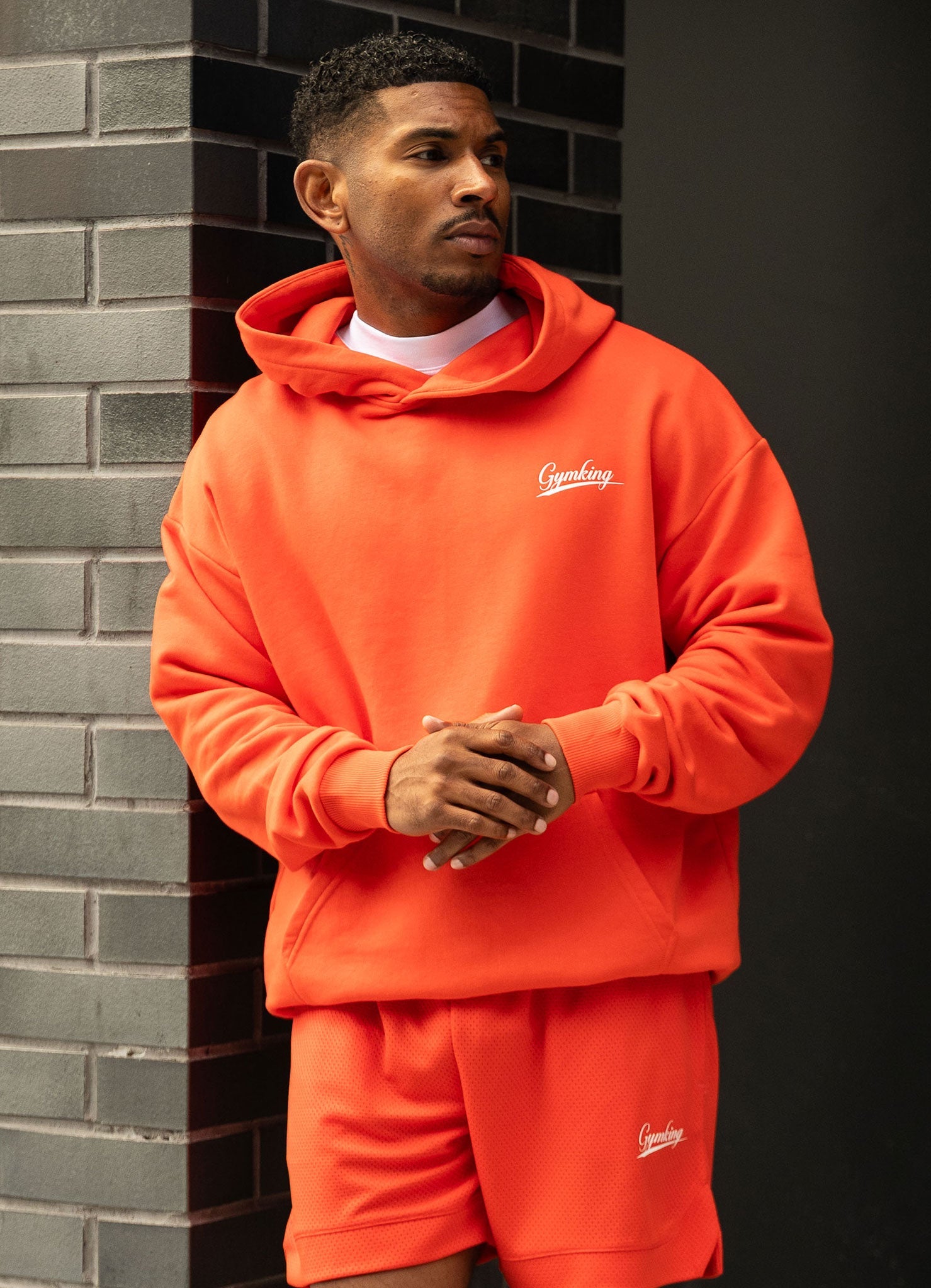 Gym King College Lightweight Hoodie - Lava Orange