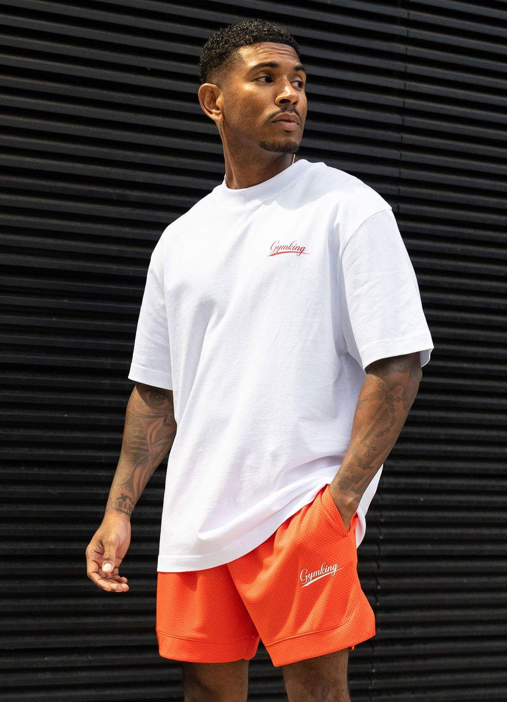 Gym King College Mesh Short - Lava Orange