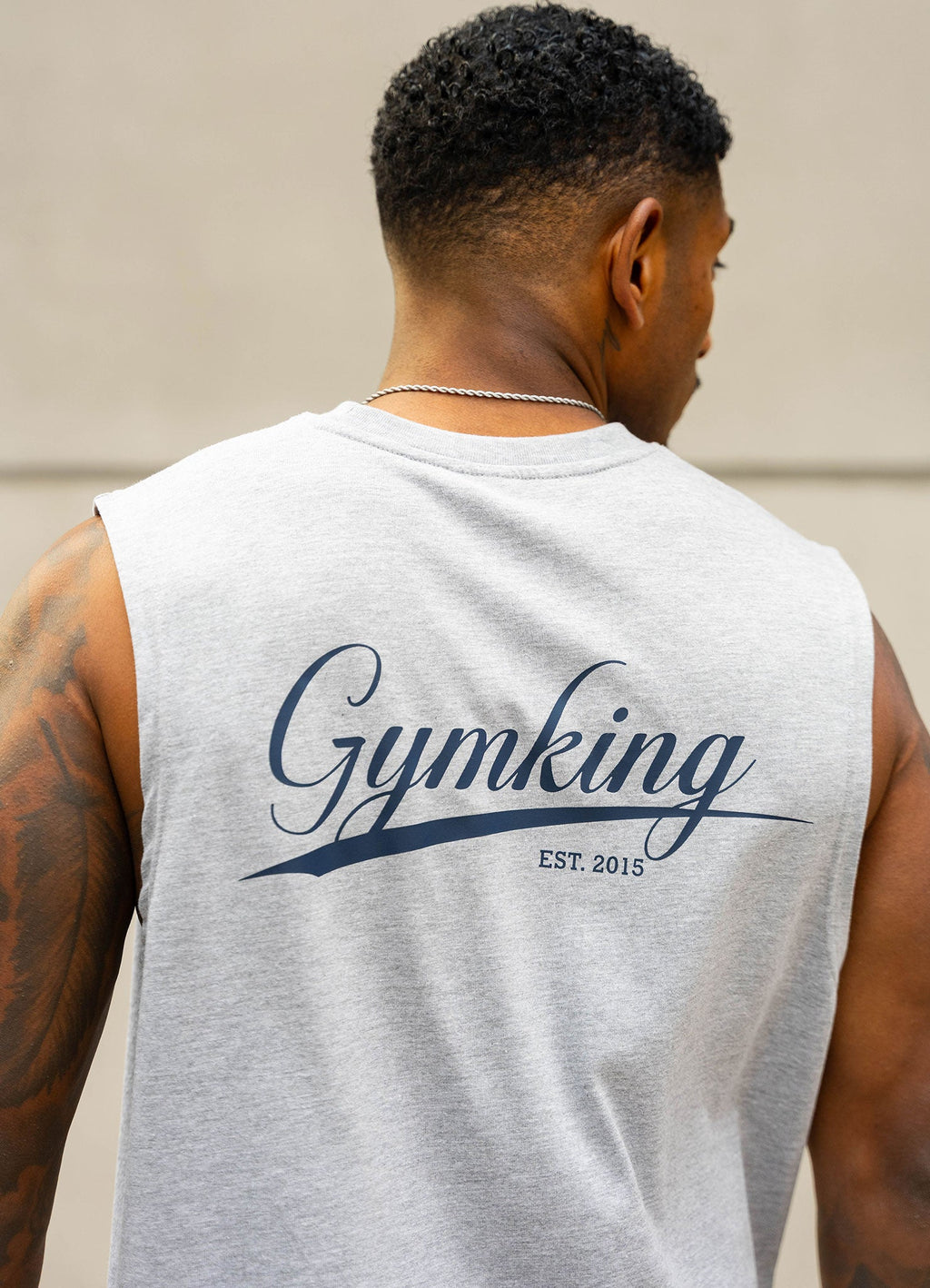 Gym King College Jersey Tank - Grey Marl