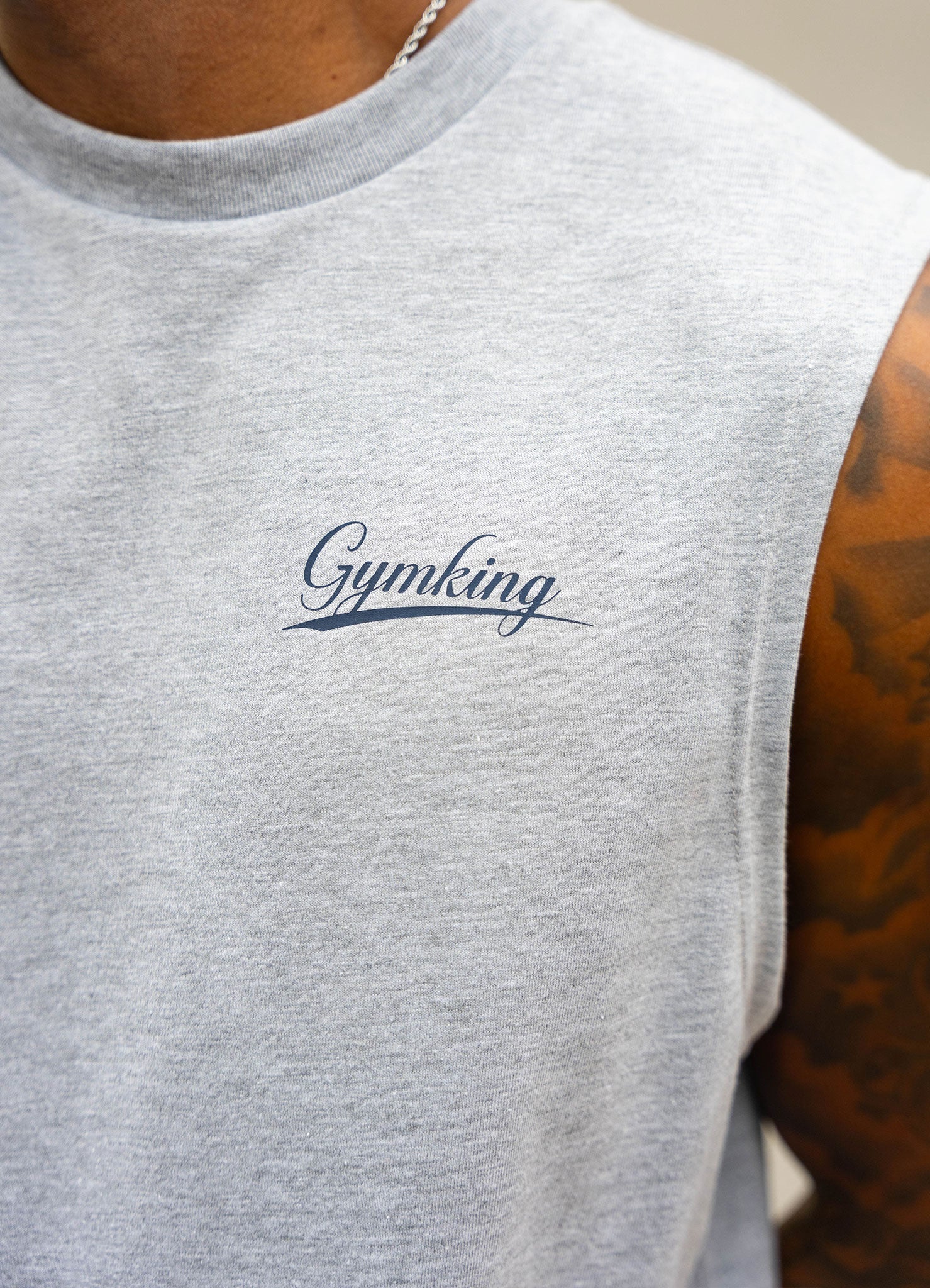 Gym King College Jersey Tank - Grey Marl