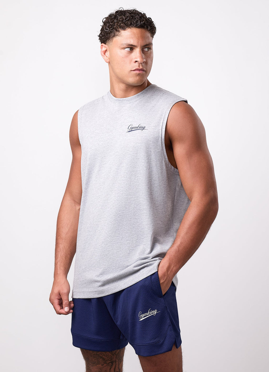 Gym King College Jersey Tank - Grey Marl