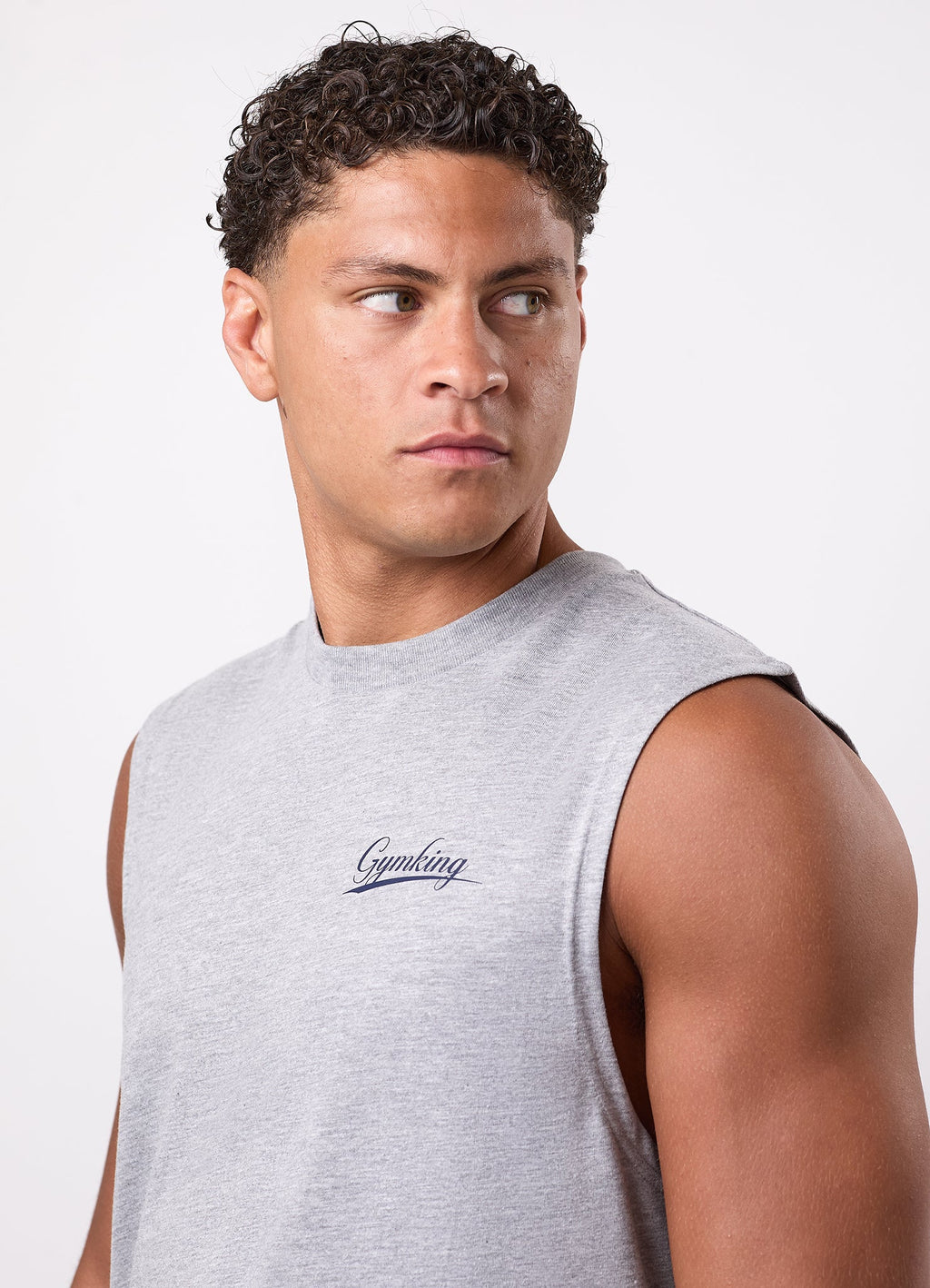 Gym King College Jersey Tank - Grey Marl
