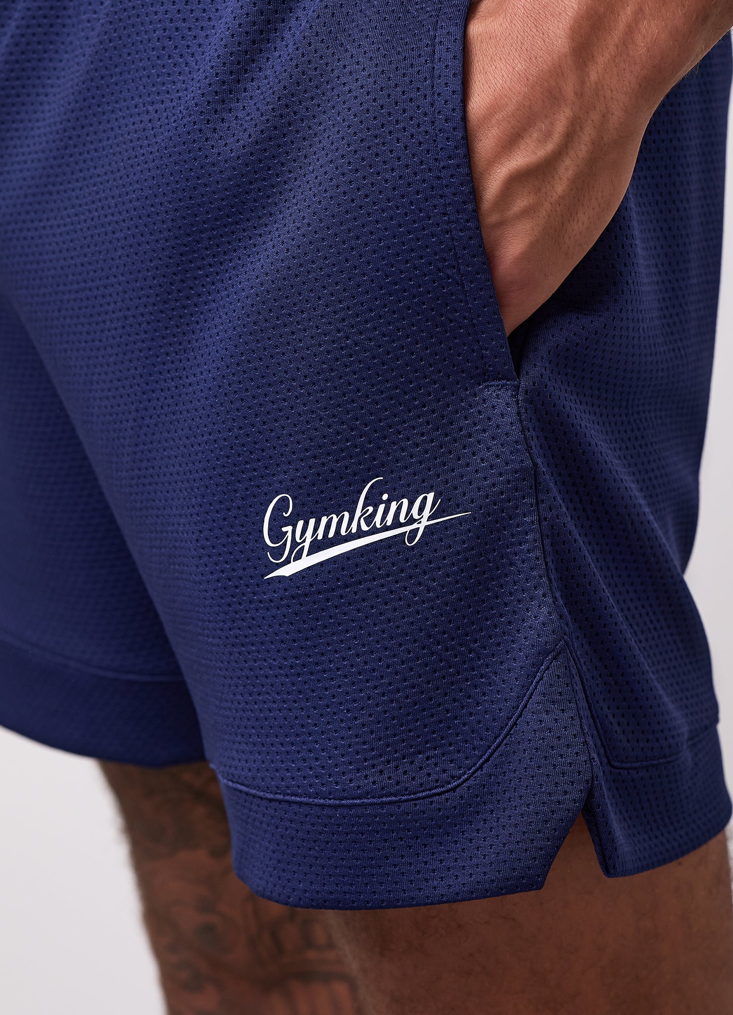 Gym King College Mesh Short - Oxford Blue