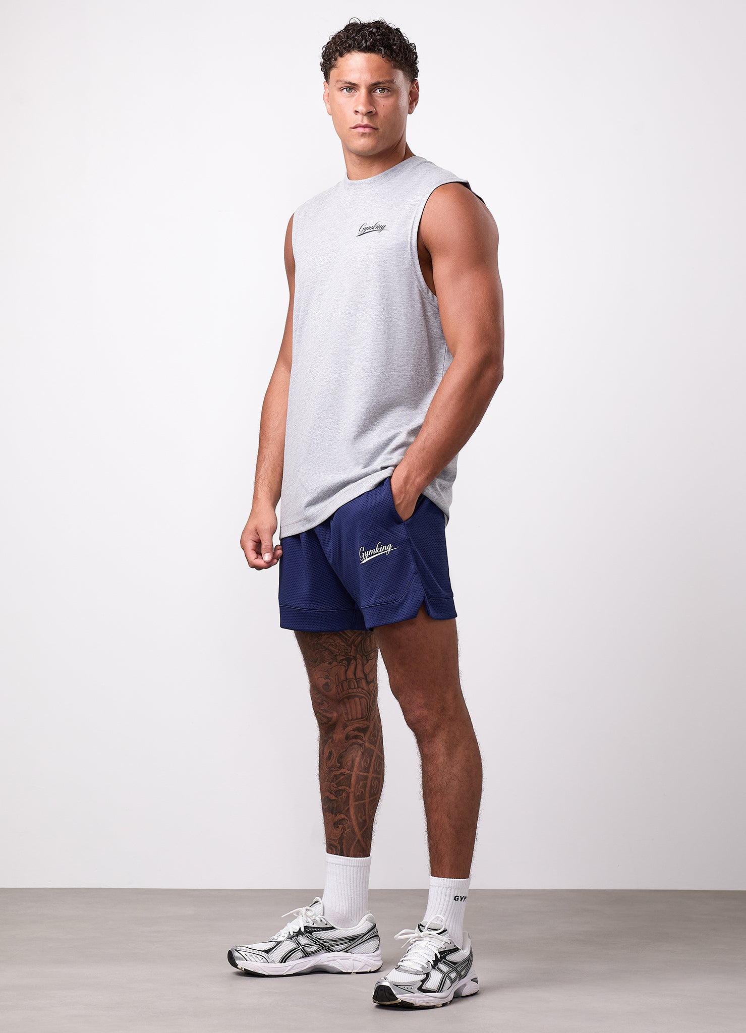 Gym King College Jersey Tank - Grey Marl