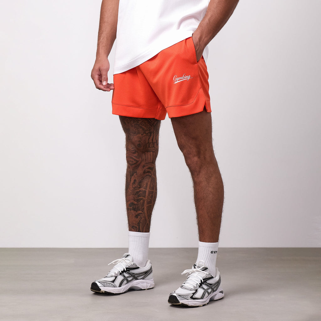 Gym King College Mesh Short - Lava Orange