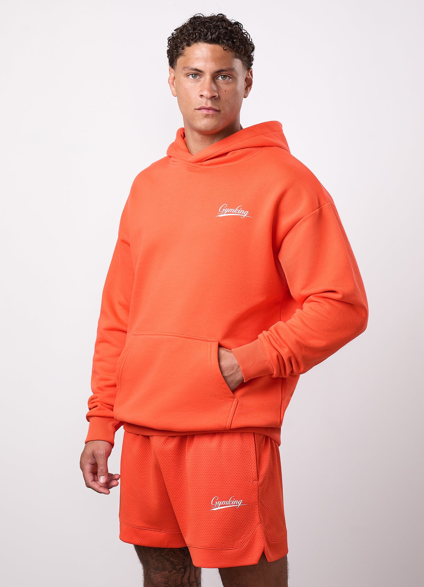 Gym King College Lightweight Hoodie - Lava Orange