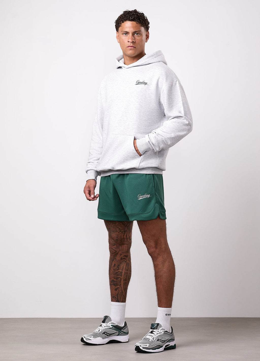 Gym King College Lightweight Hoodie - Snow Marl