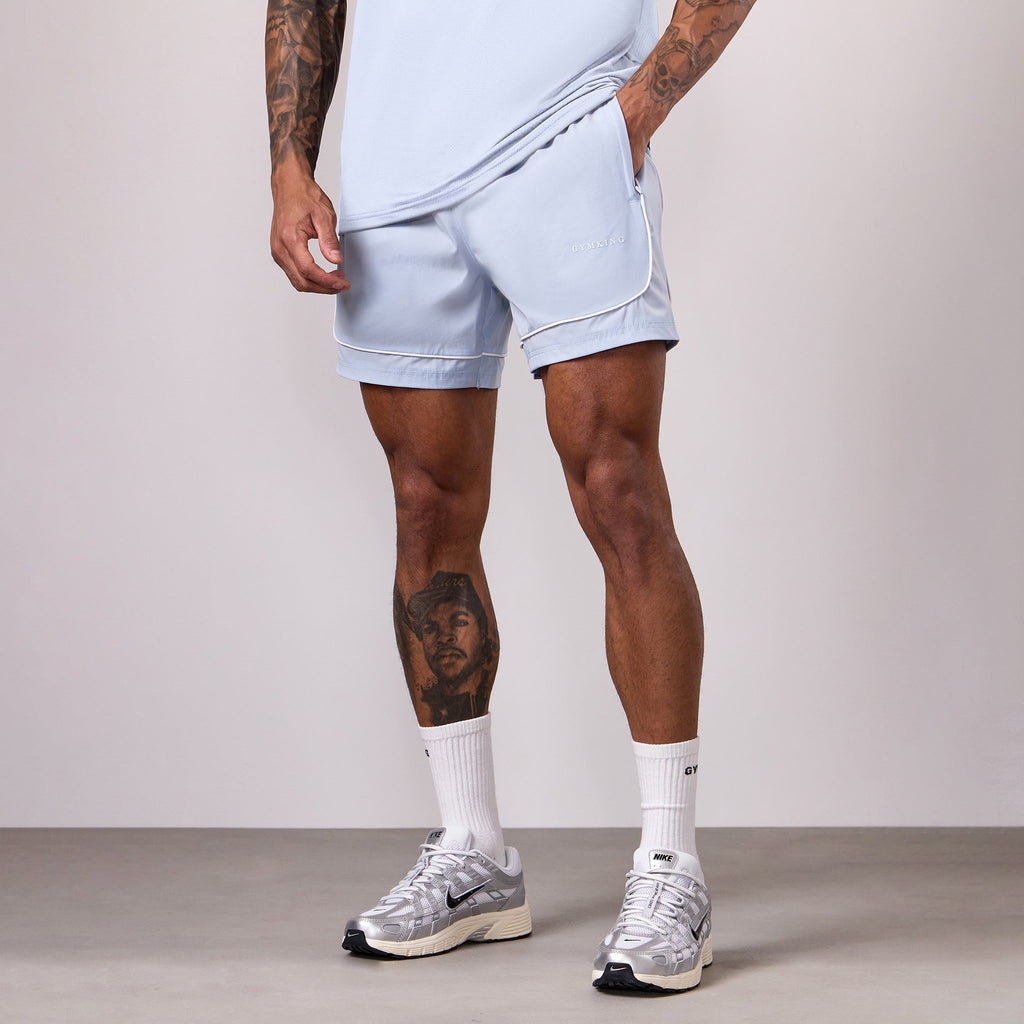 Gym King Core Piped Short - Fresh Blue