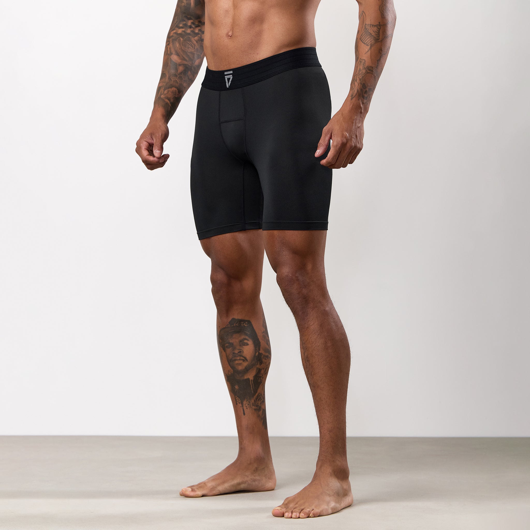 Gym King Fight Division Combat Compression Short - Black