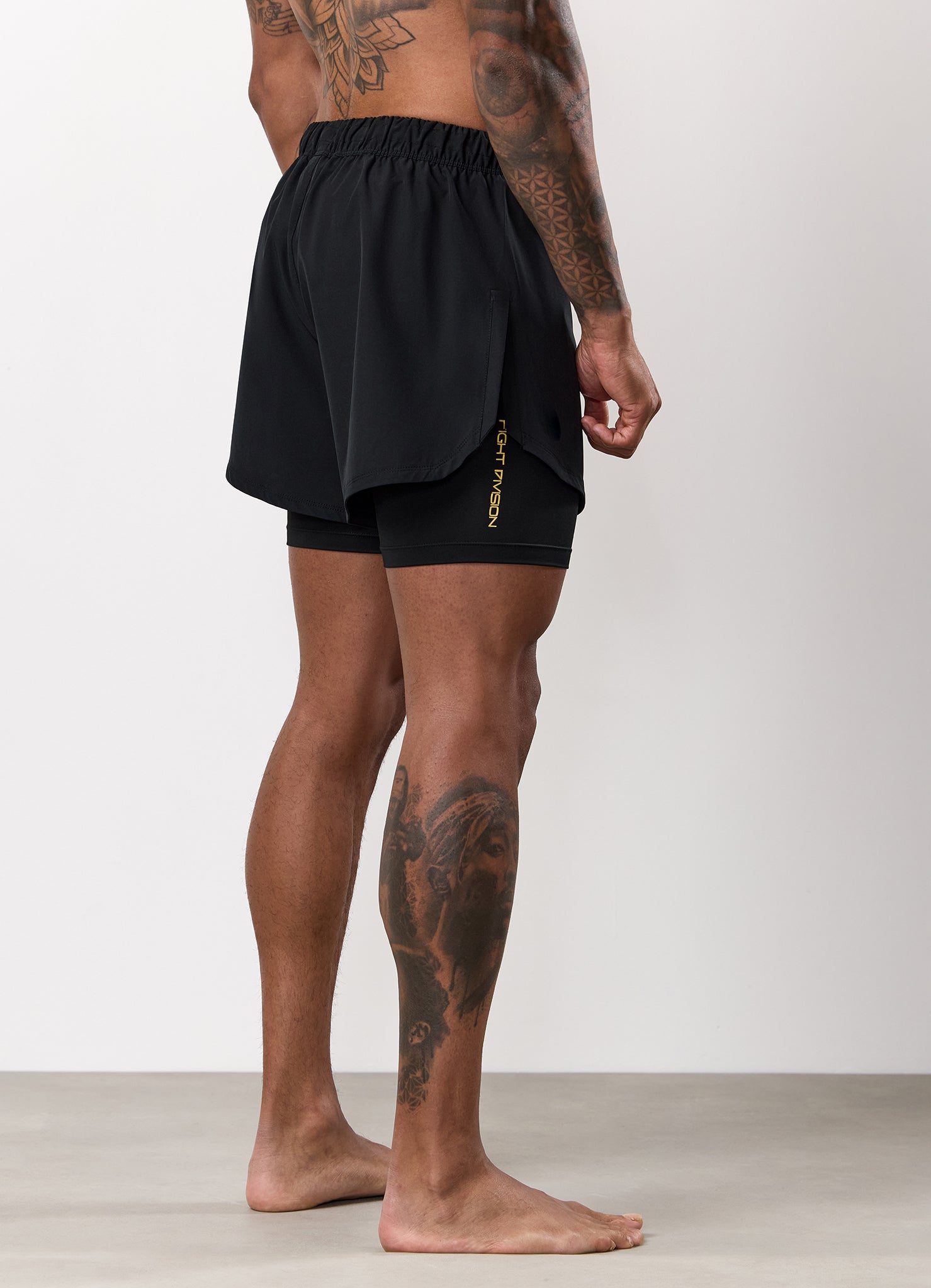 Gym King Fight Division Combat Compression Short - Black