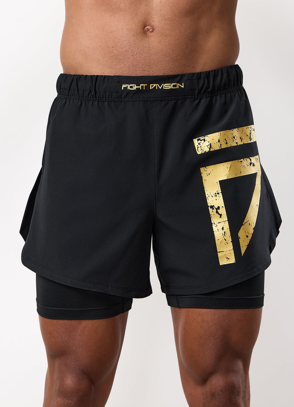 Gym King Fight Division Combat Compression Short - Black