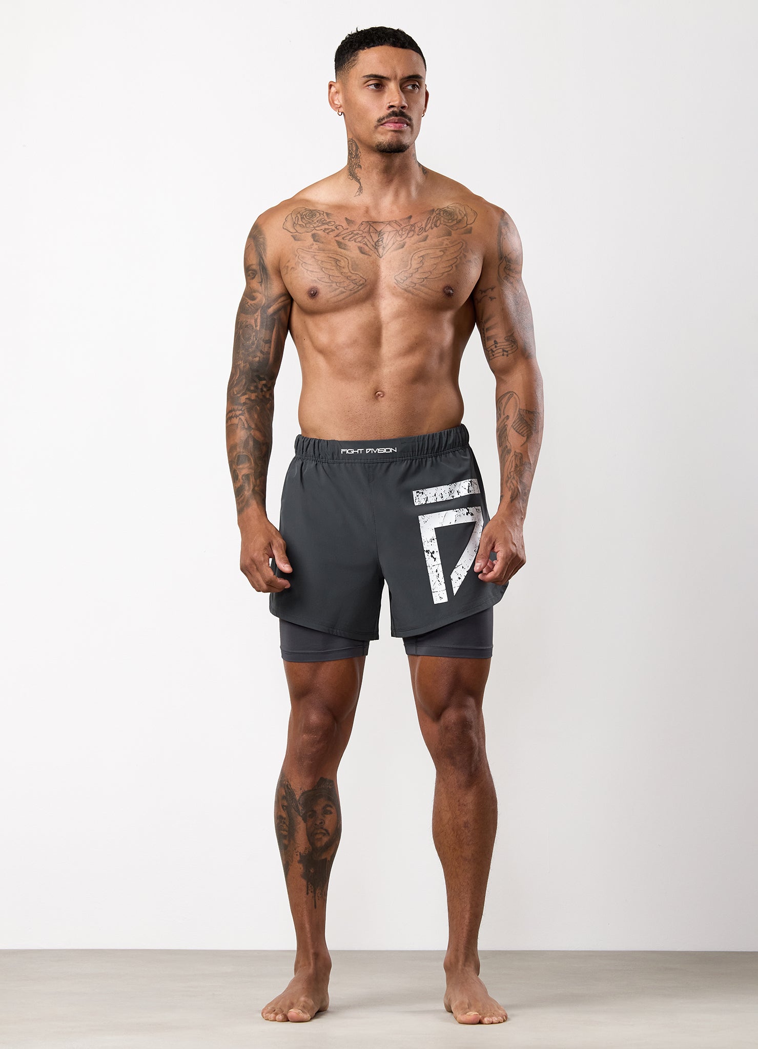 Gym King Fight Division Combat Compression Short - Graphite