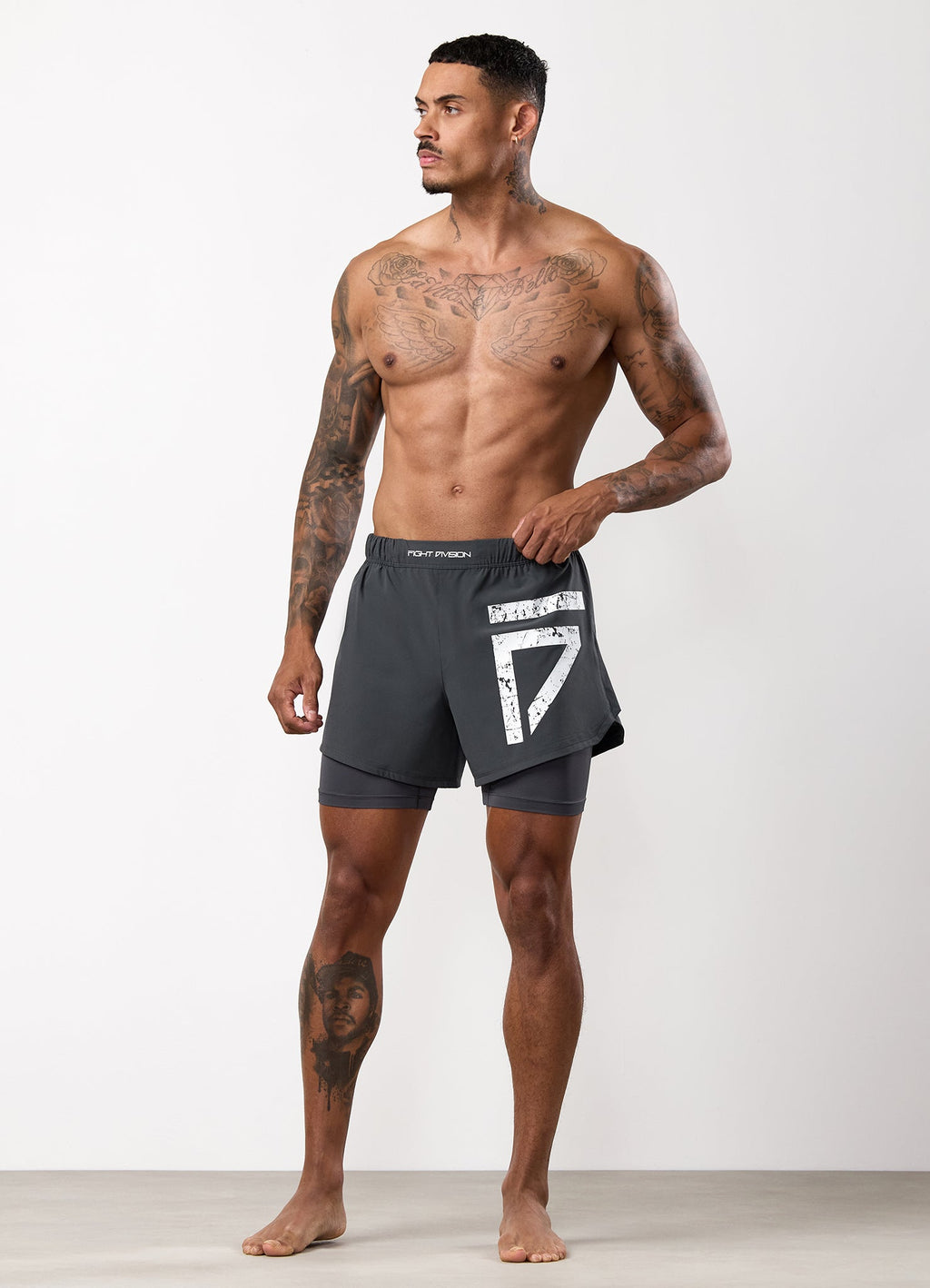 Gym King Fight Division Combat 5" Short - Graphite