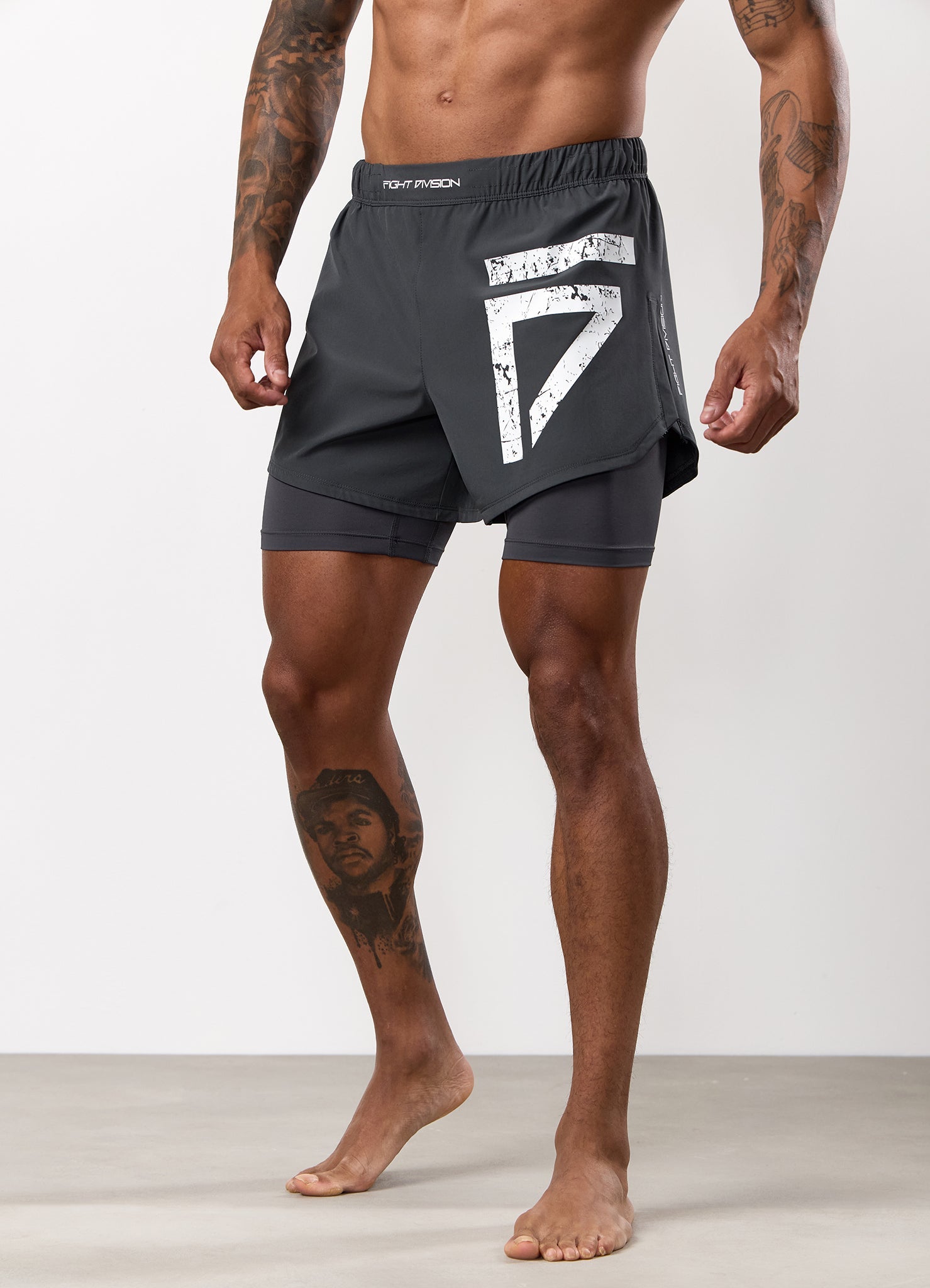 Gym King Fight Division Combat 5" Short - Graphite